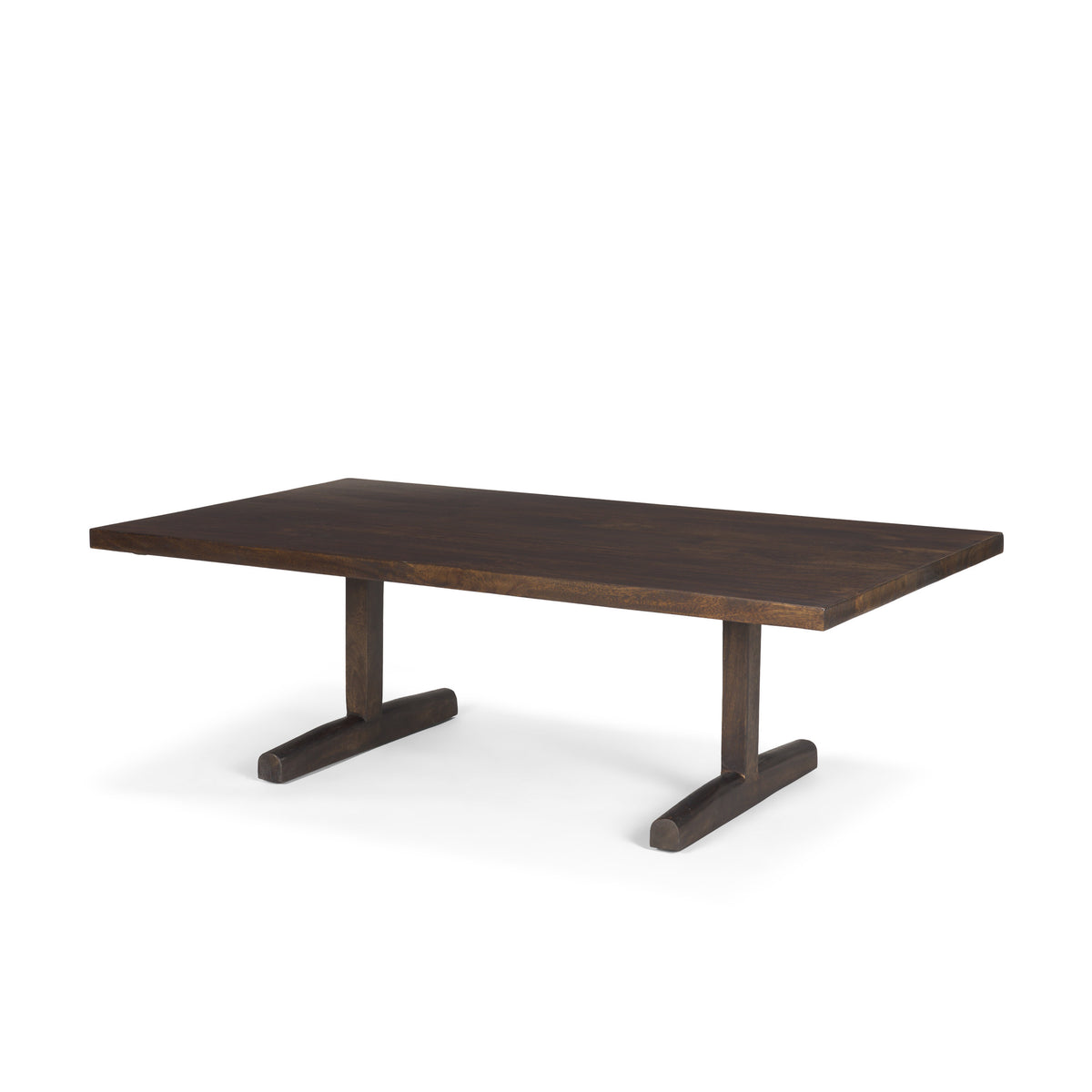Viktor 55"L Light Brown Solid Wood Coffee Table-Coffee Tables-DECOROLALA