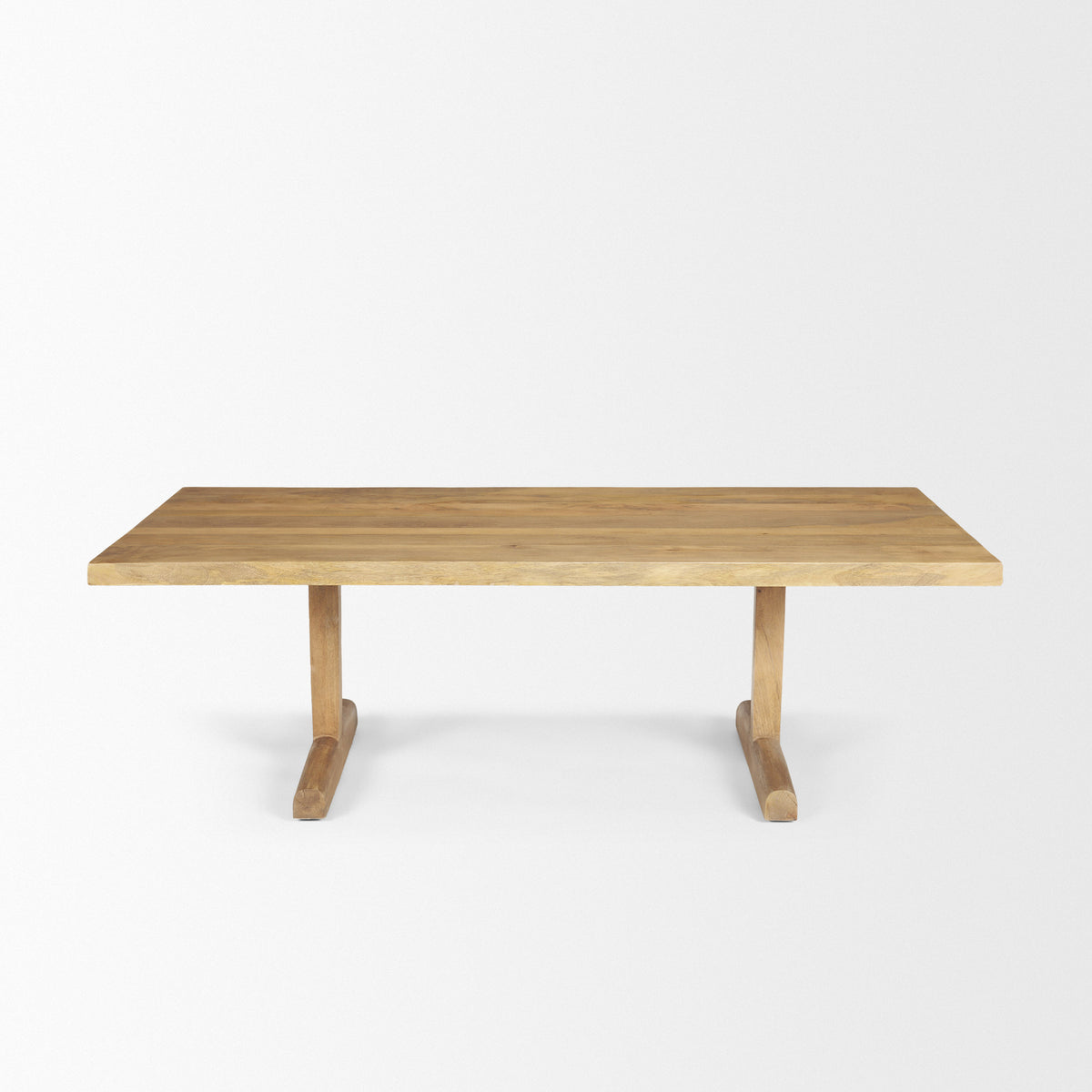 Viktor 55"L Light Brown Solid Wood Coffee Table-Coffee Tables-DECOROLALA