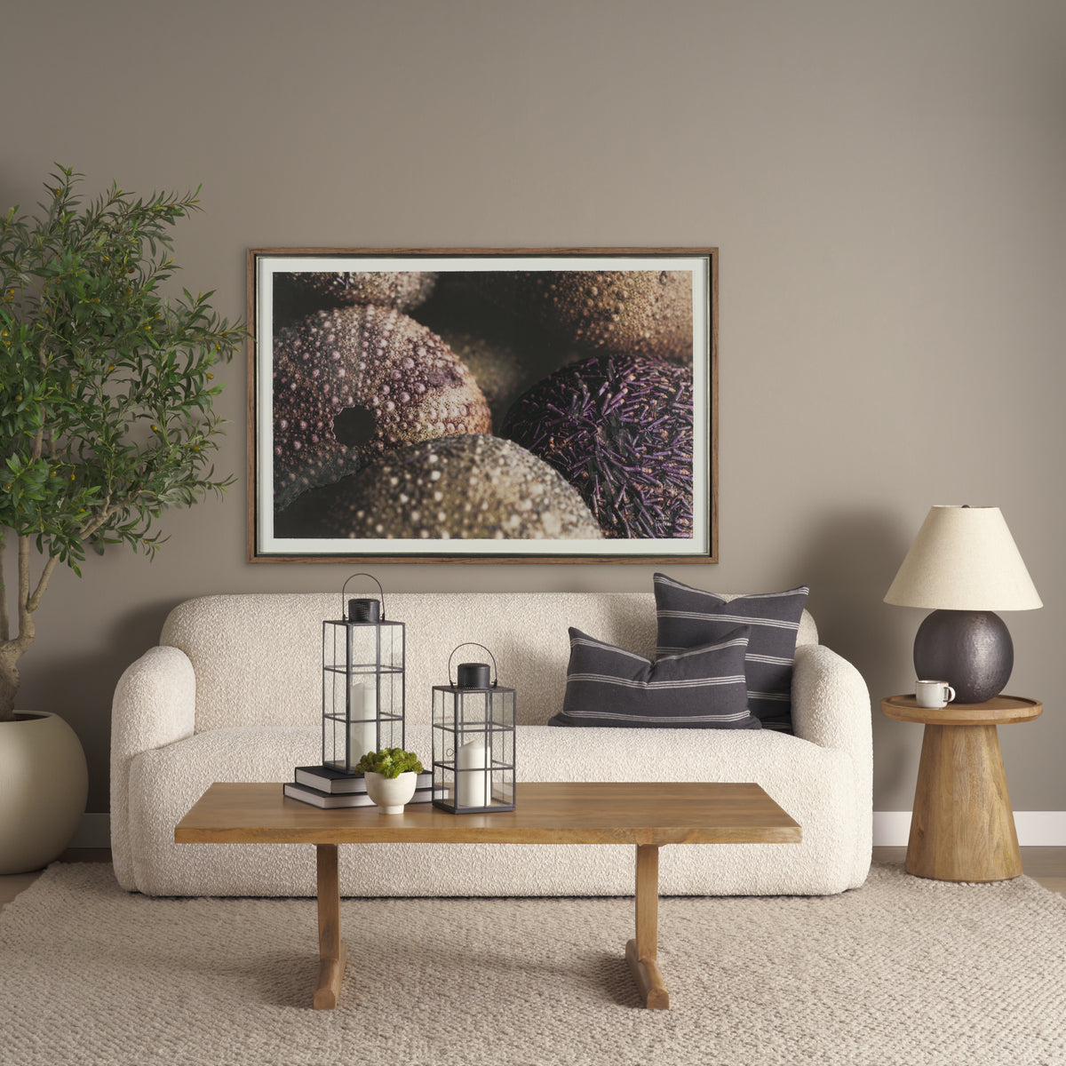 Viktor 55"L Light Brown Solid Wood Coffee Table-Coffee Tables-DECOROLALA