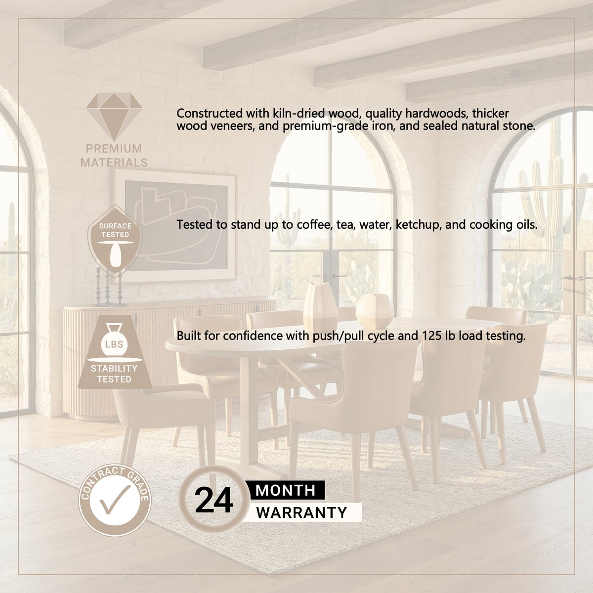 Viktor 94"L x 42"W Dining Table | Modern | Light Brown Wood | Seats 4-Dining Tables-DECOROLALA