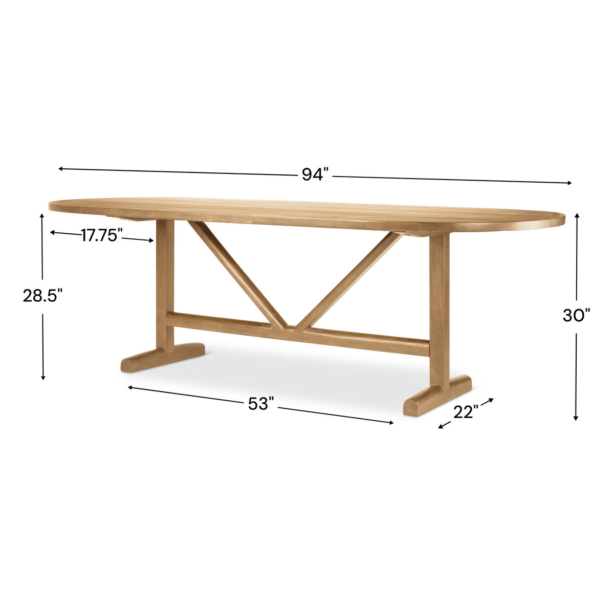 Viktor 94"L x 42"W Dining Table | Modern | Light Brown Wood | Seats 4-Dining Tables-DECOROLALA
