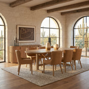Viktor 94"L x 42"W Dining Table | Modern | Light Brown Wood | Seats 4-Dining Tables-DECOROLALA