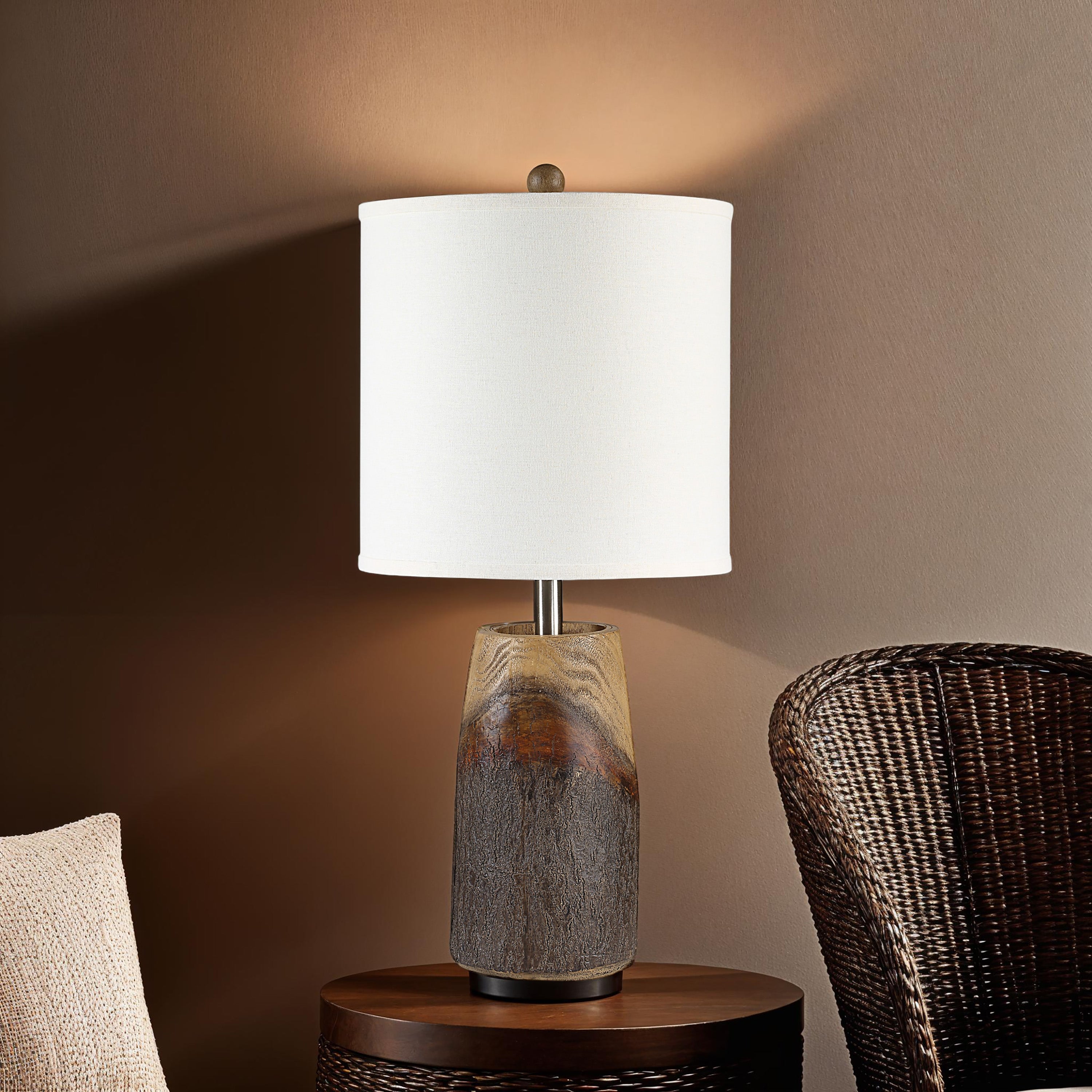 Vinca 28.75" Table Lamp with Wood-Look Finish-Table Lamp-DECOROLALA
