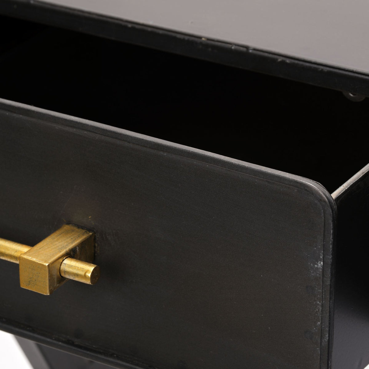 Vince 51L x 18W Black Metal W/Gold Accents 3 Drawer Office Desk-Office-DECOROLALA