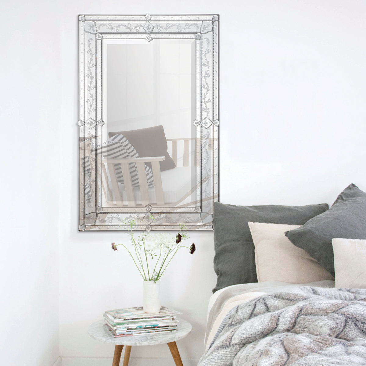 Vincenzo 36" Tall Rectangle Wall Mirror-Mirrors-DECOROLALA