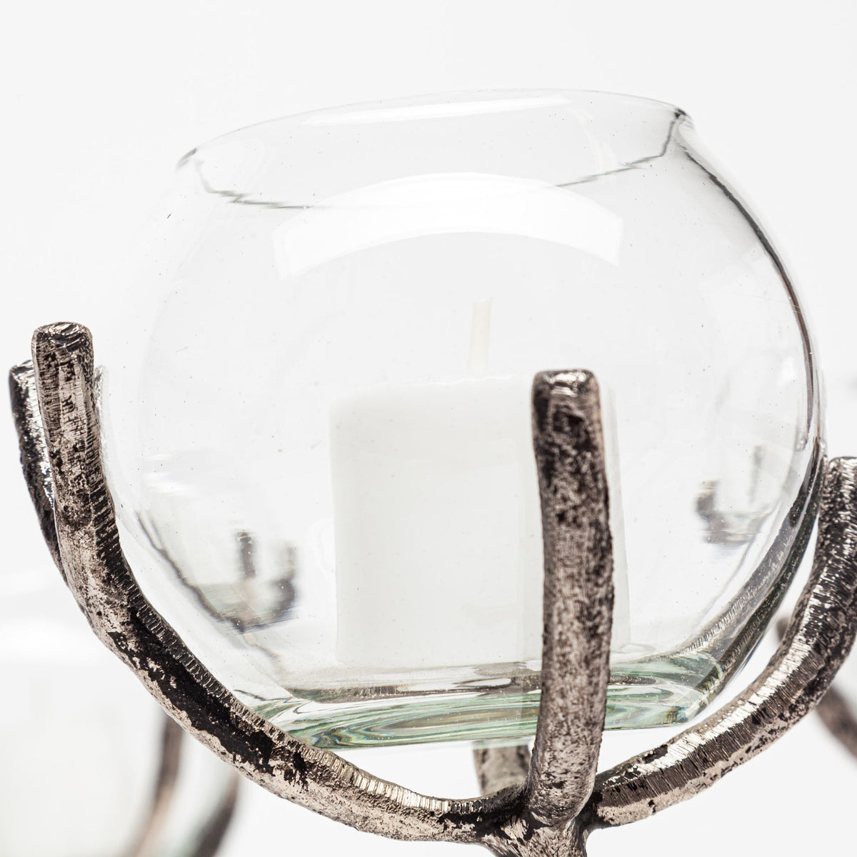 Vine I Distressed Metal Creeper Five Candle Table Candle Holder-Table Candle Holders-DECOROLALA