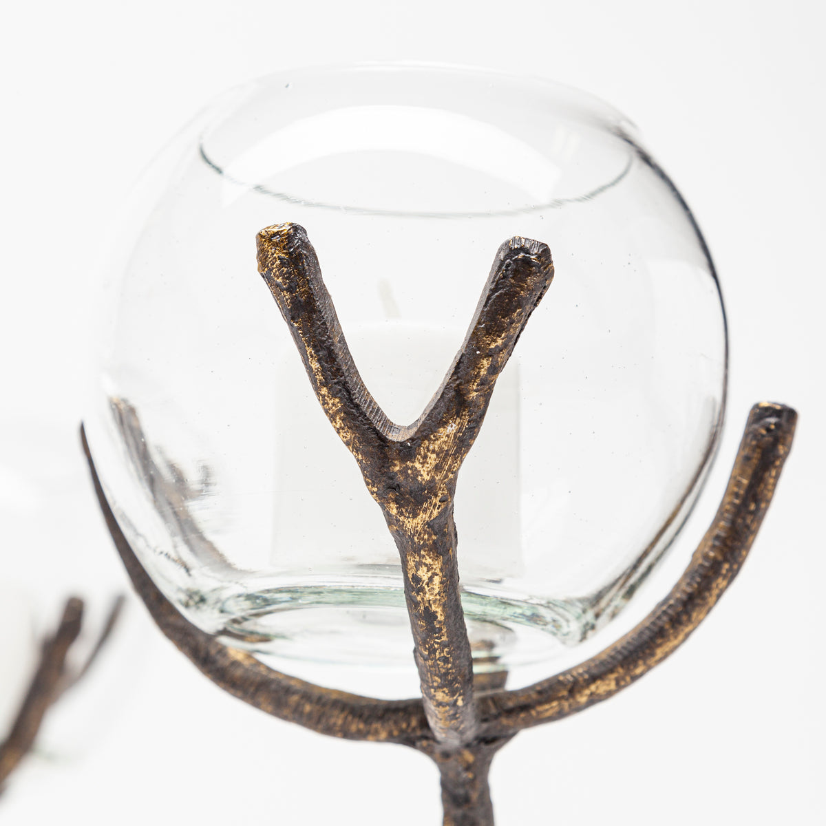 Vine I Distressed Metal Creeper Five Candle Table Candle Holder-Table Candle Holders-DECOROLALA