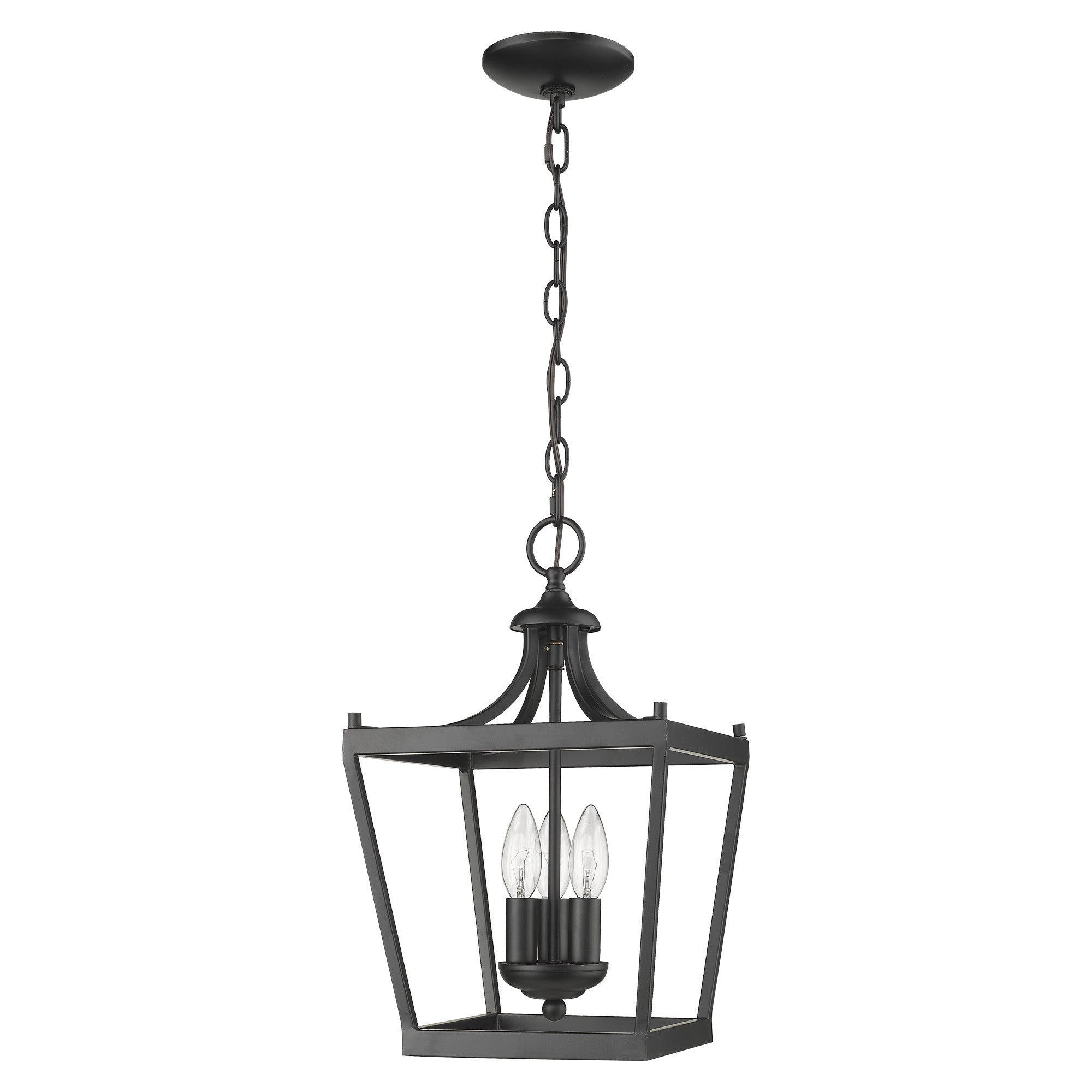 Vintage Black Metal Tapered Hanging Light-Chandeliers-DECOROLALA
