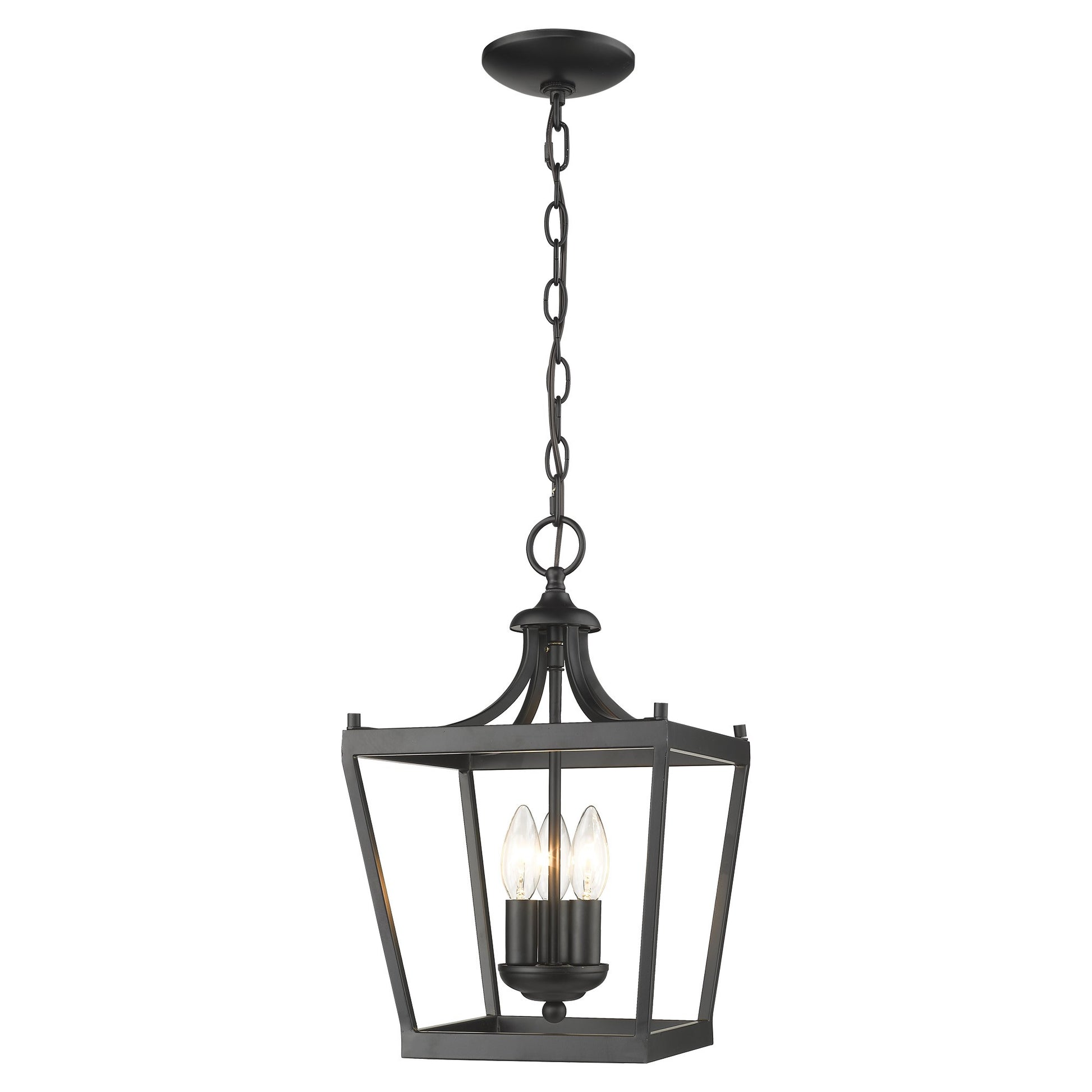 Vintage Black Metal Tapered Hanging Light-Chandeliers-DECOROLALA