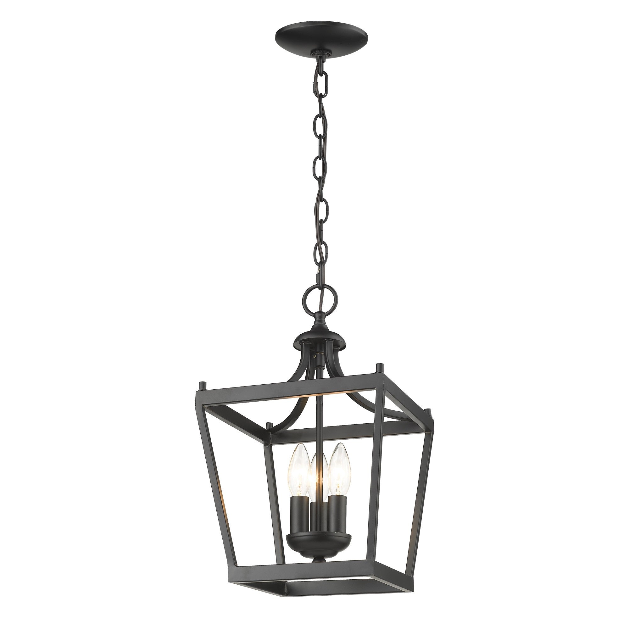 Vintage Black Metal Tapered Hanging Light-Chandeliers-DECOROLALA