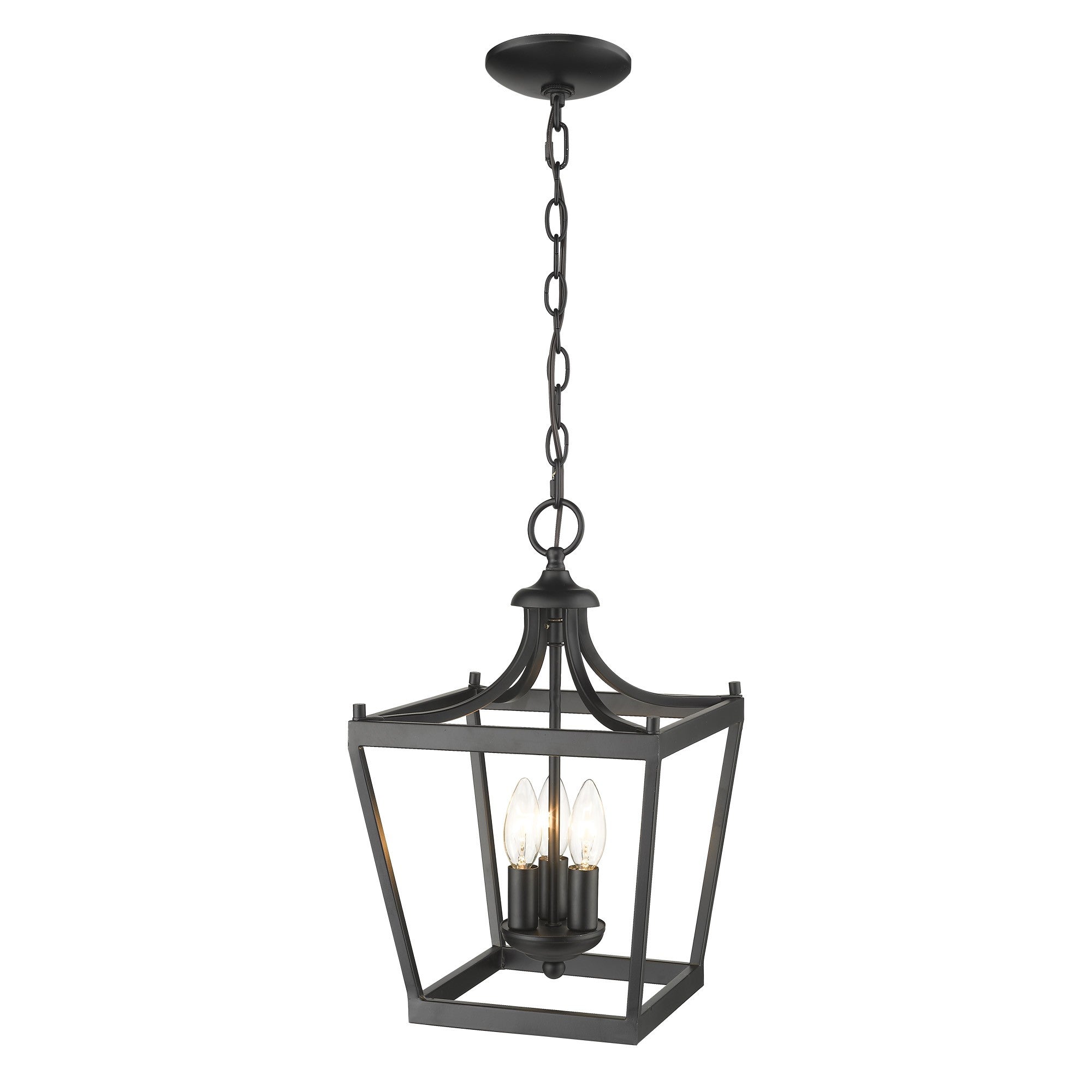Vintage Black Metal Tapered Hanging Light-Chandeliers-DECOROLALA