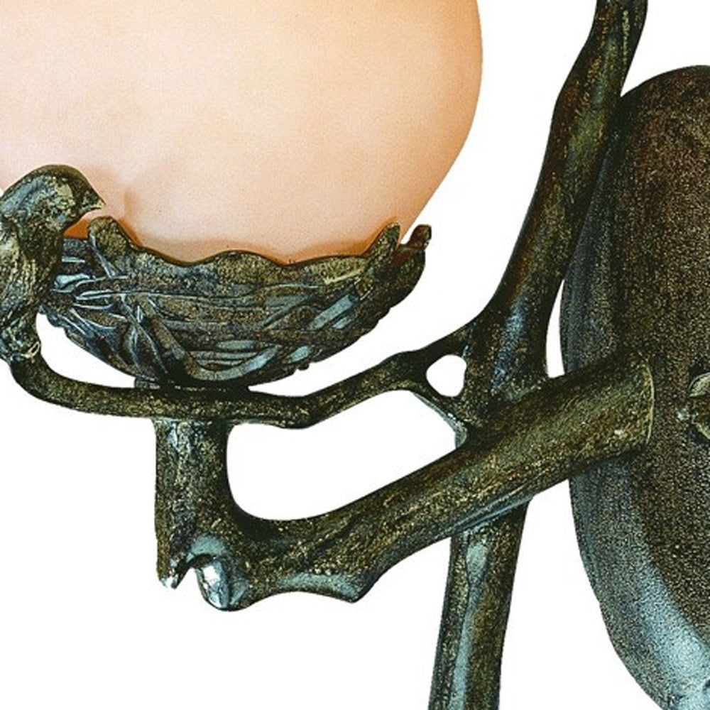 Vintage Black and Gold Bird Detail Lantern Wall Light-Outdoor Lighting-DECOROLALA