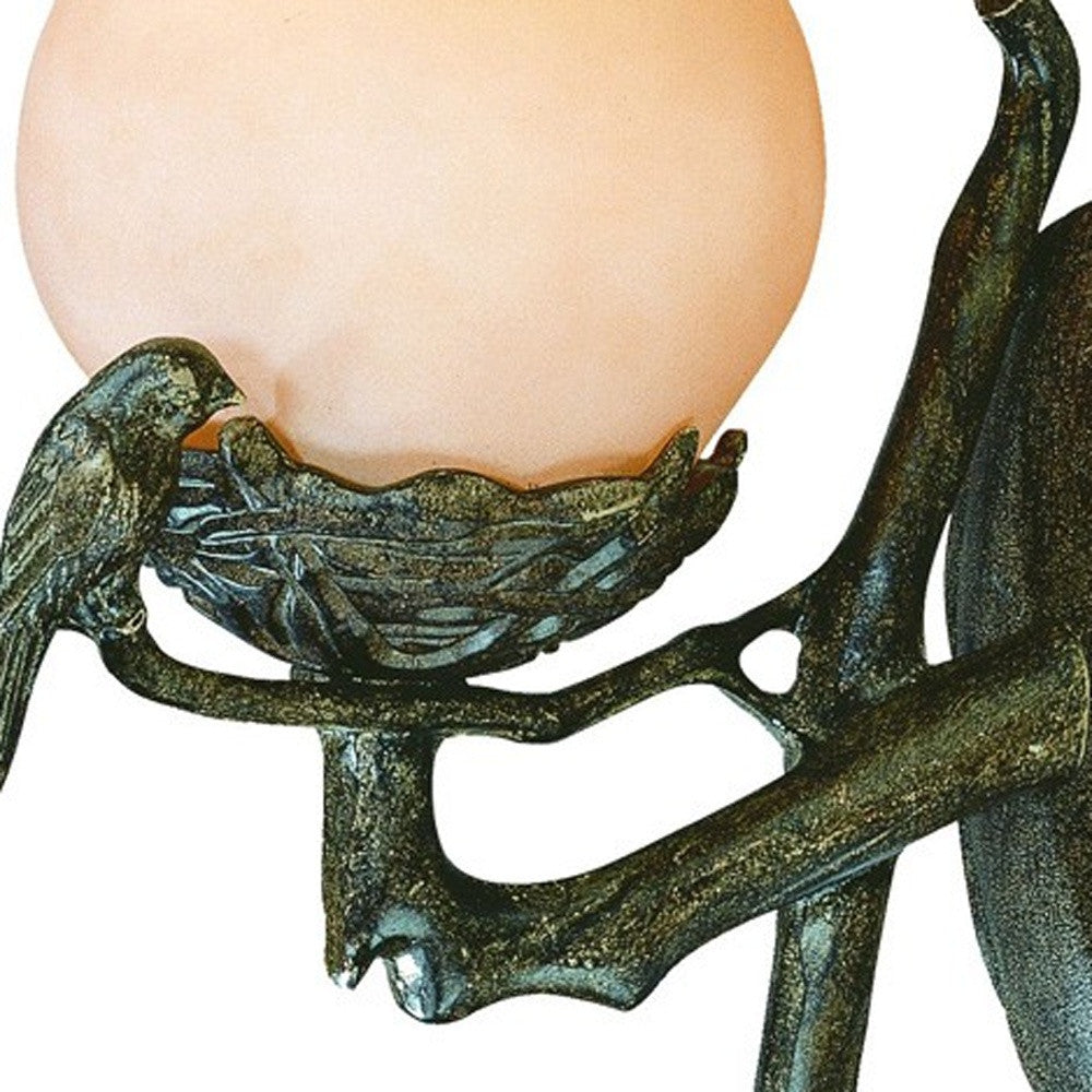 Vintage Black and Gold Bird Detail Lantern Wall Light-Outdoor Lighting-DECOROLALA