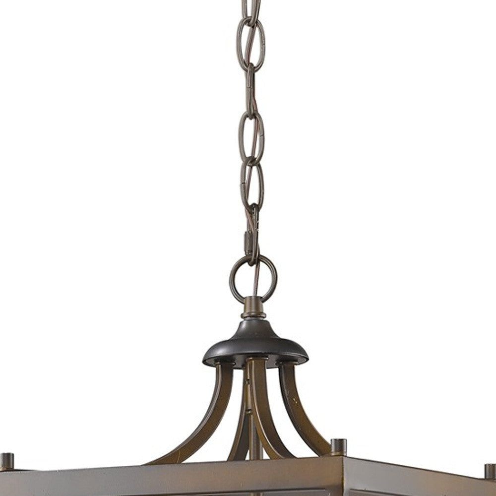 Vintage Brown Metal Tapered Hanging Light-Chandeliers-DECOROLALA
