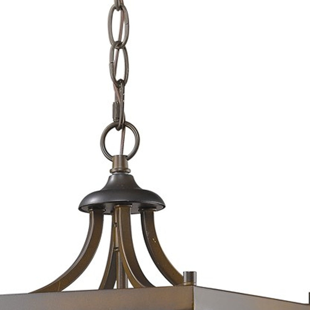 Vintage Brown Metal Tapered Hanging Light-Chandeliers-DECOROLALA