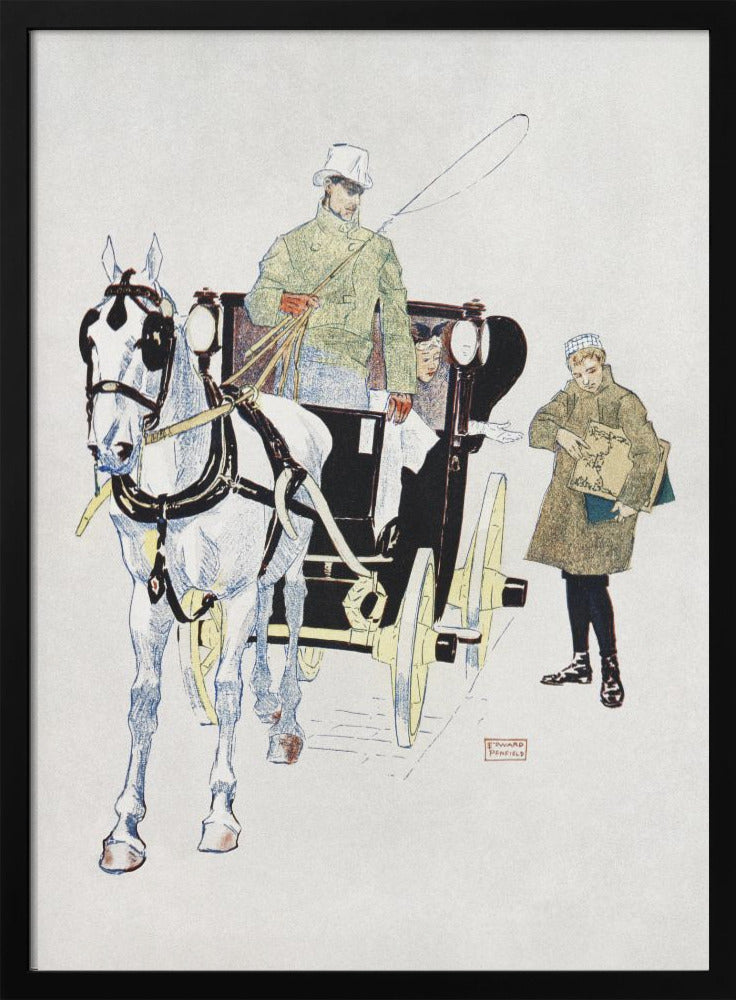 Vintage Carriage (1893) by Edward Penfield-canvas-DECOROLALA