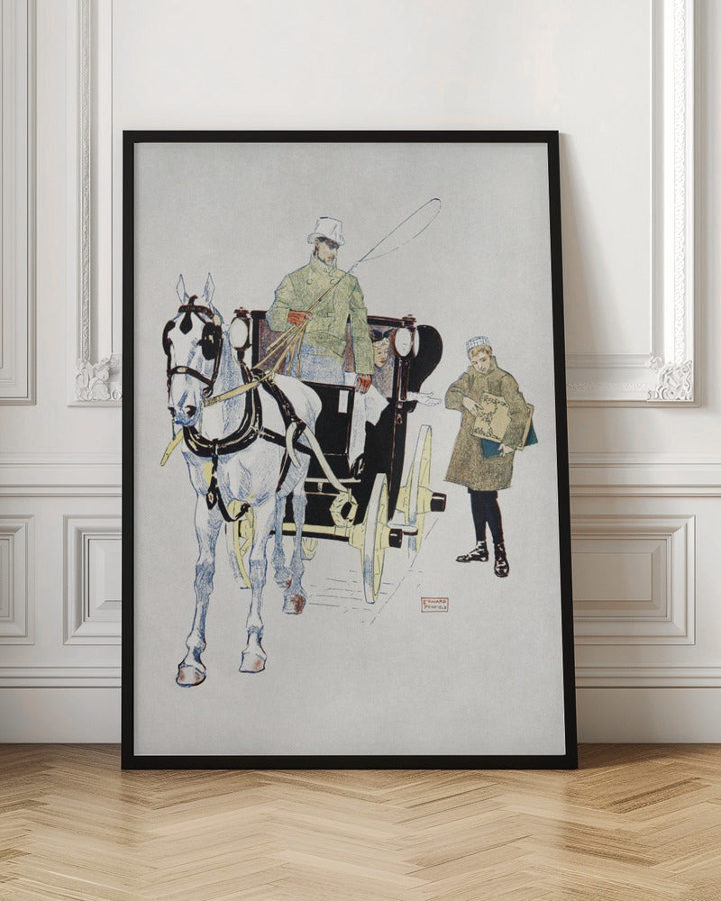 Vintage Carriage (1893) by Edward Penfield-canvas-DECOROLALA