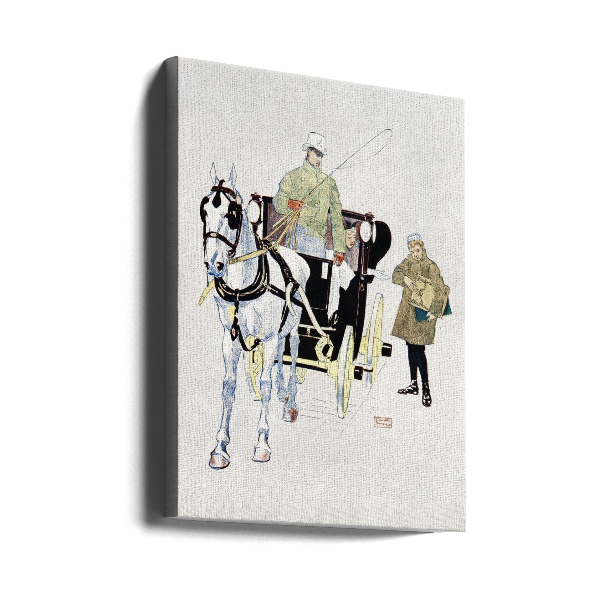Vintage Carriage (1893) by Edward Penfield-canvas-DECOROLALA