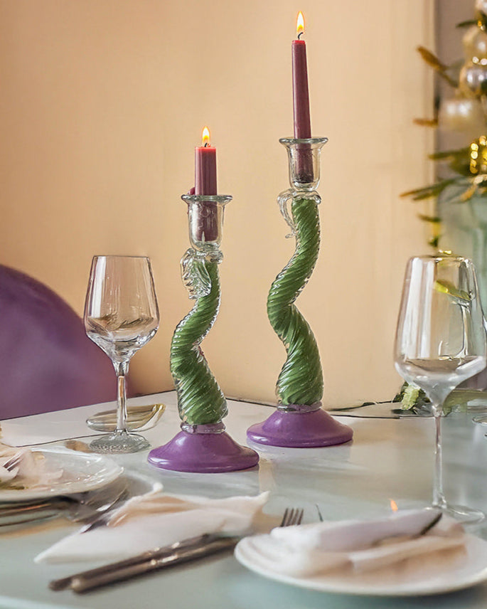 Vintage Iridescent Candle Holder-Candle Holder-DECOROLALA