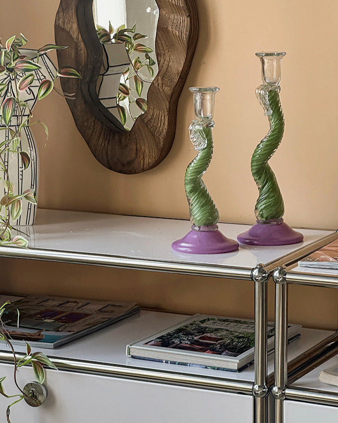 Vintage Iridescent Candle Holder-Candle Holder-DECOROLALA