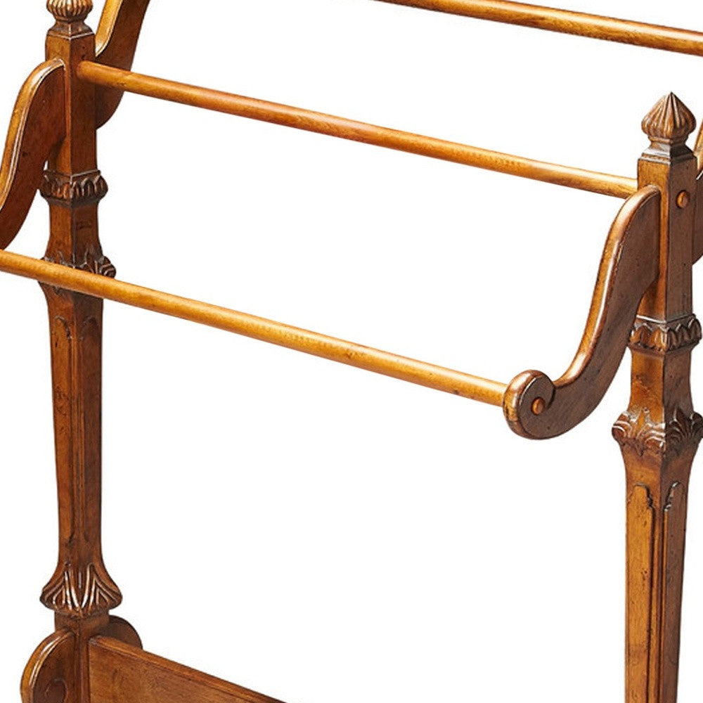 Vintage Oak Blanket Stand-Room Dividers-DECOROLALA