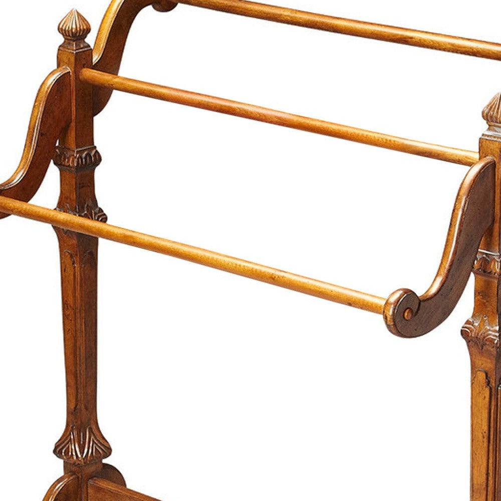 Vintage Oak Blanket Stand-Room Dividers-DECOROLALA