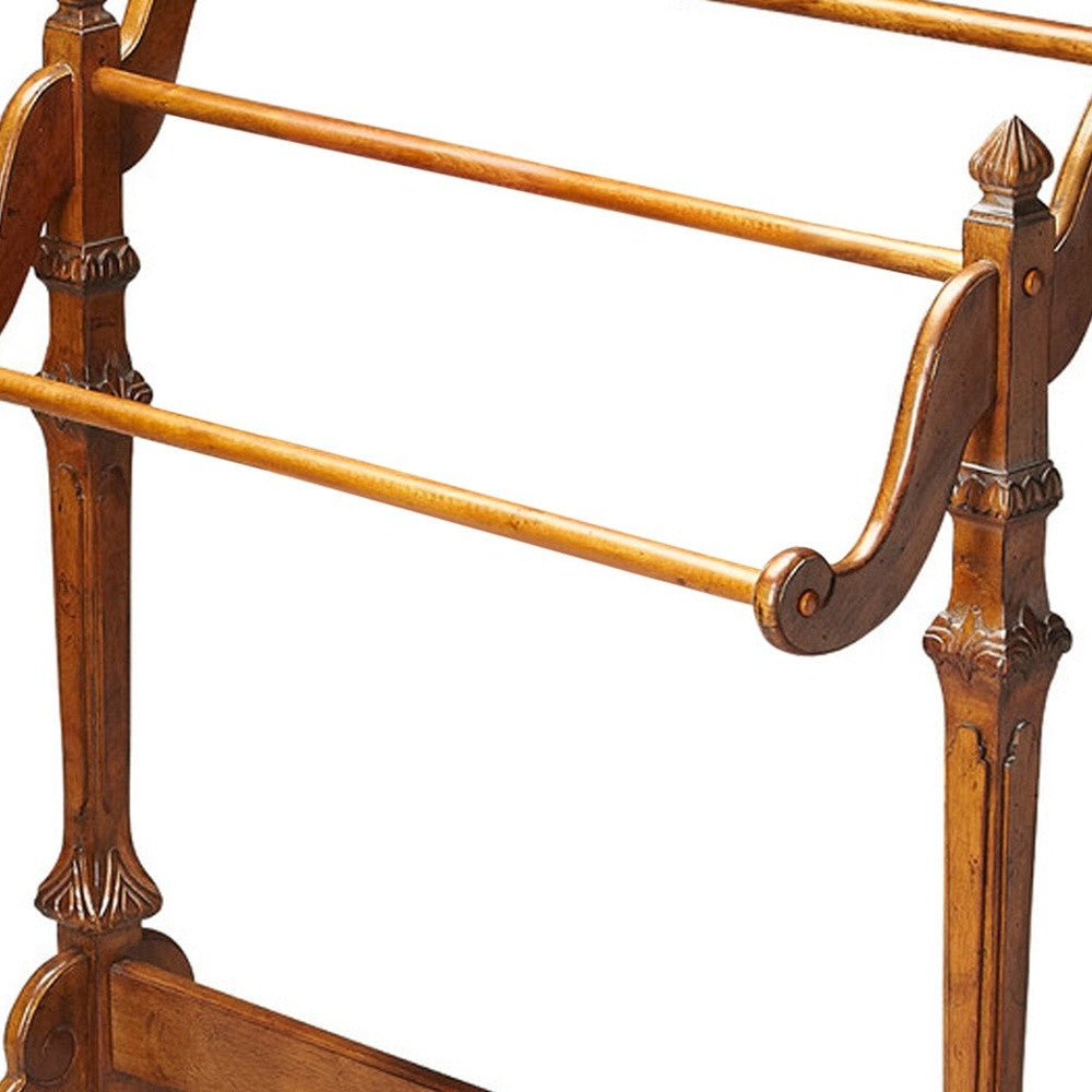 Vintage Oak Blanket Stand-Room Dividers-DECOROLALA