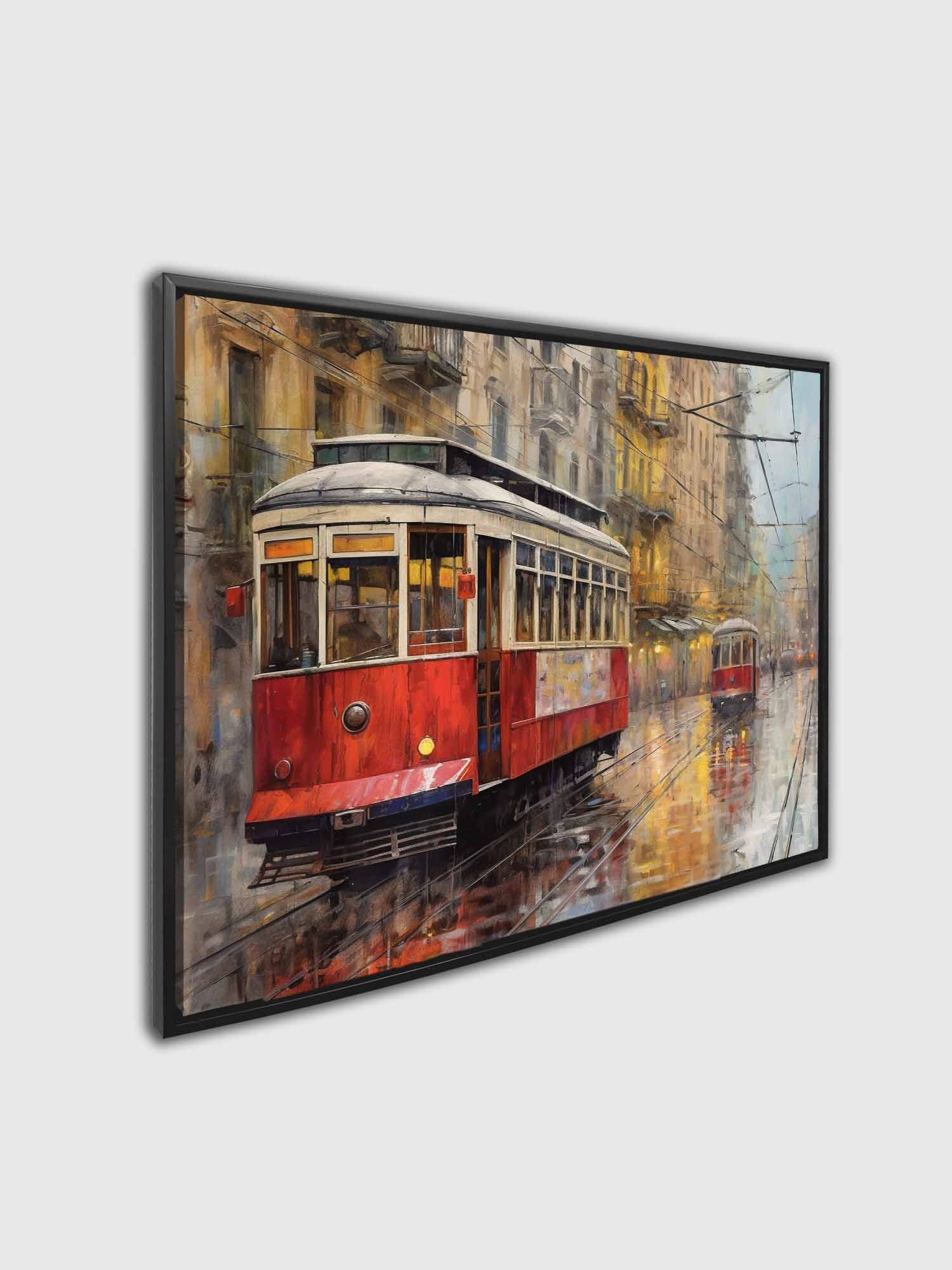 Vintage Street Car Canvas 48" x 36"-Canvas Print-DECOROLALA