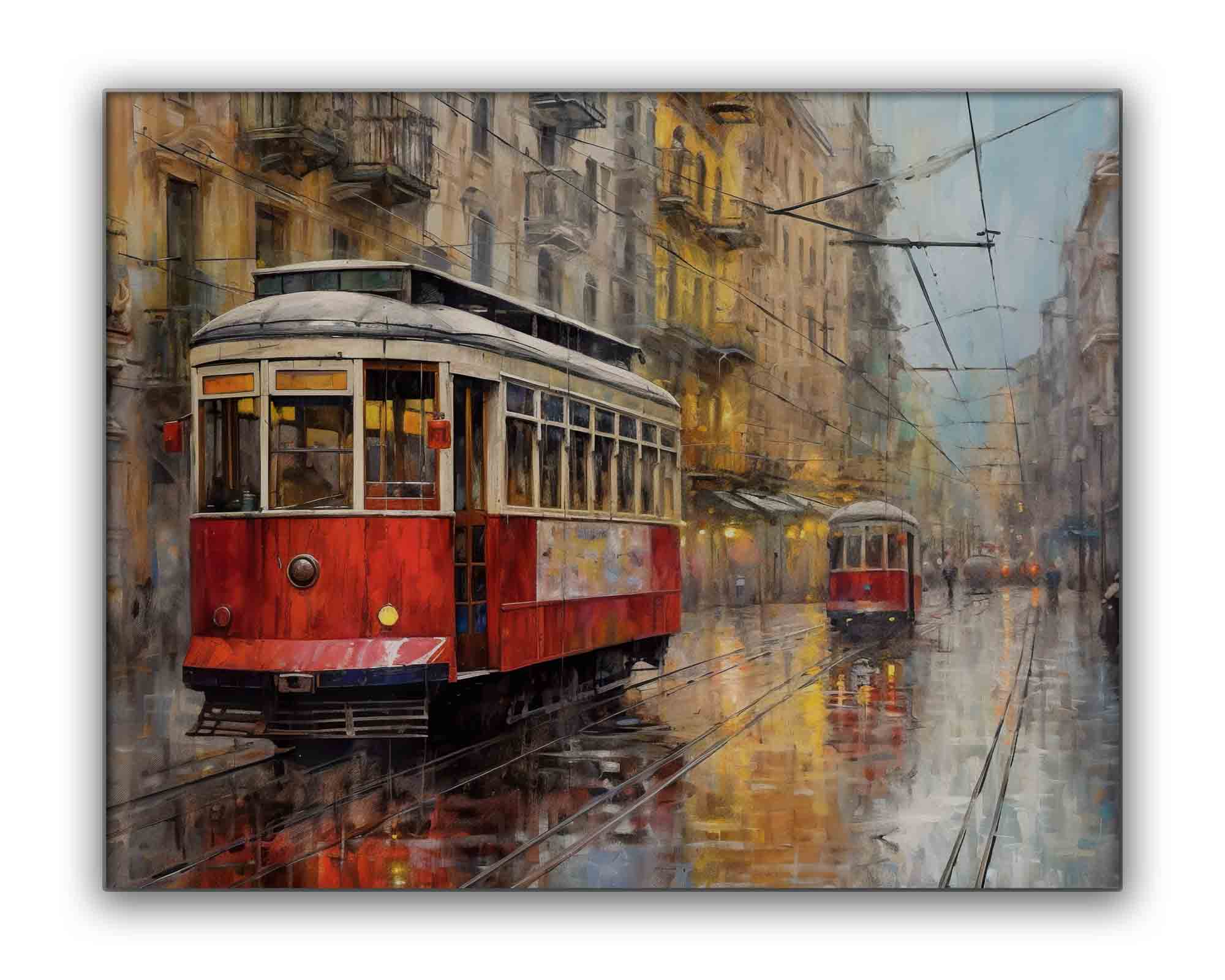 Vintage Street Car Canvas 48" x 36"-Canvas Print-DECOROLALA