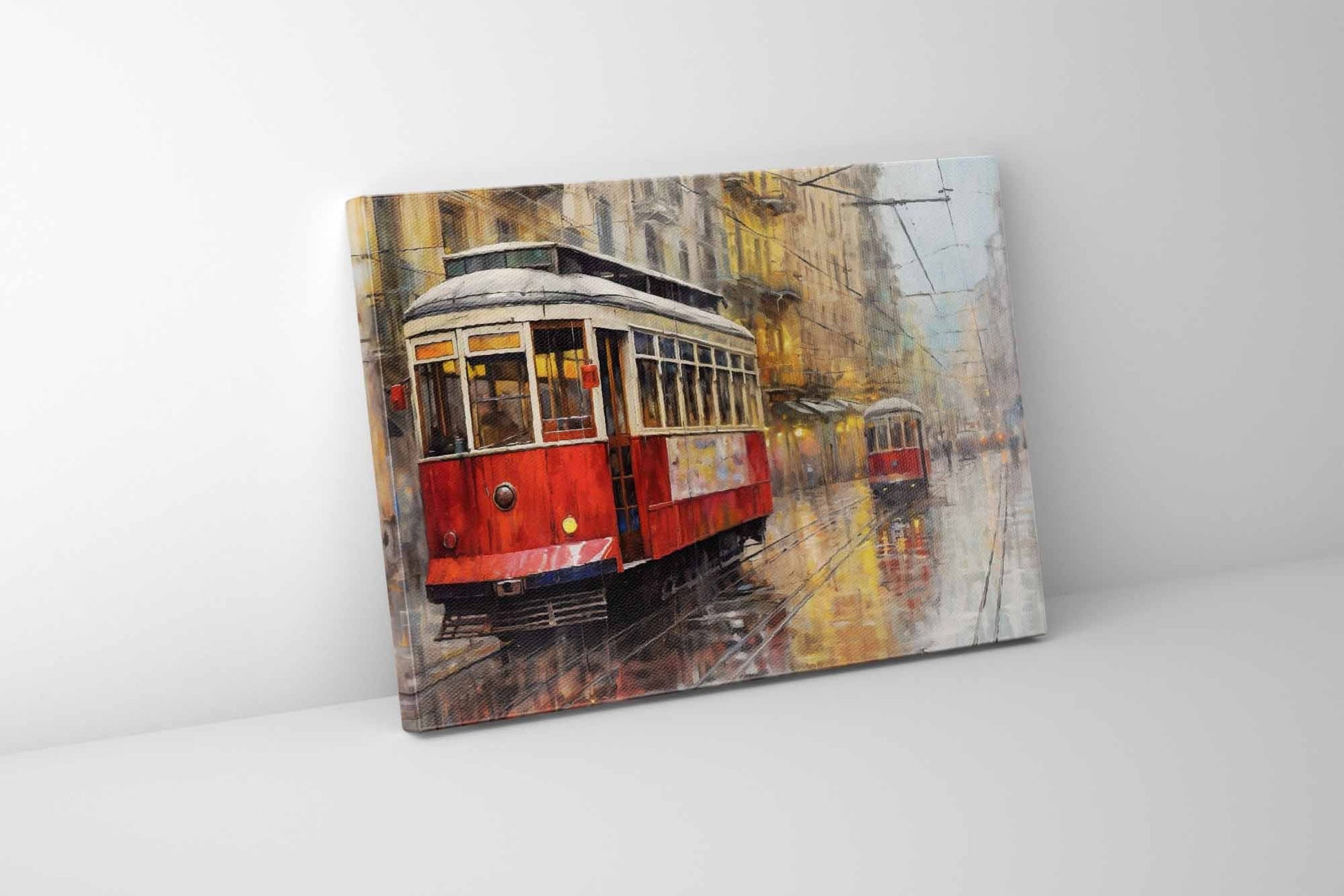 Vintage Street Car Canvas 48" x 36"-Canvas Print-DECOROLALA