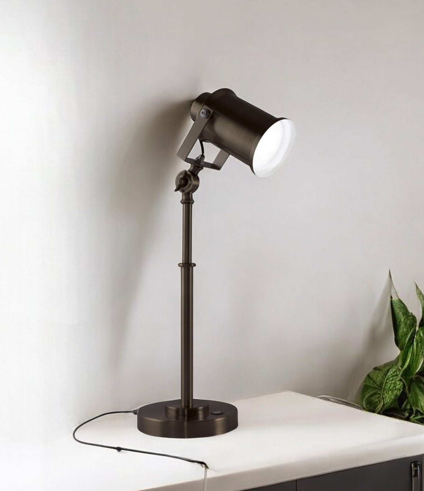 Vintage Style Industrial Bronze LED Adjustable Desk Lamp-Table Lamps-DECOROLALA