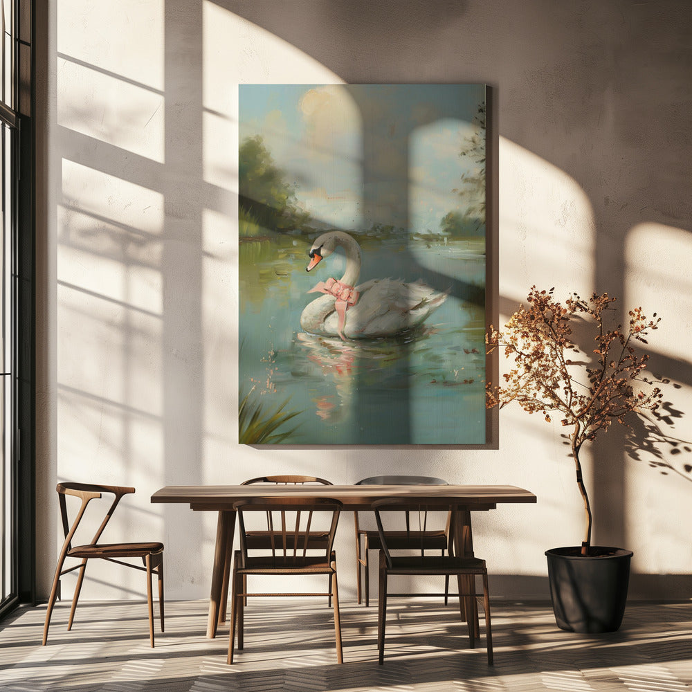 Vintage Swan Coquette Wall Art by Jolly and Dash-canvas-DECOROLALA