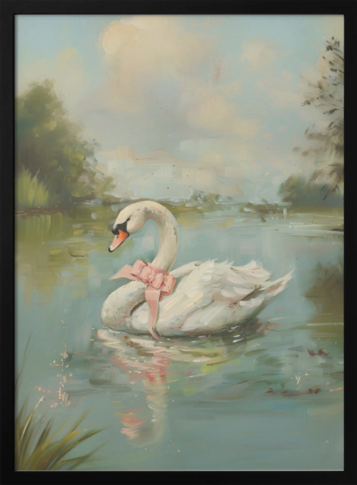 Vintage Swan Coquette-canvas-DECOROLALA