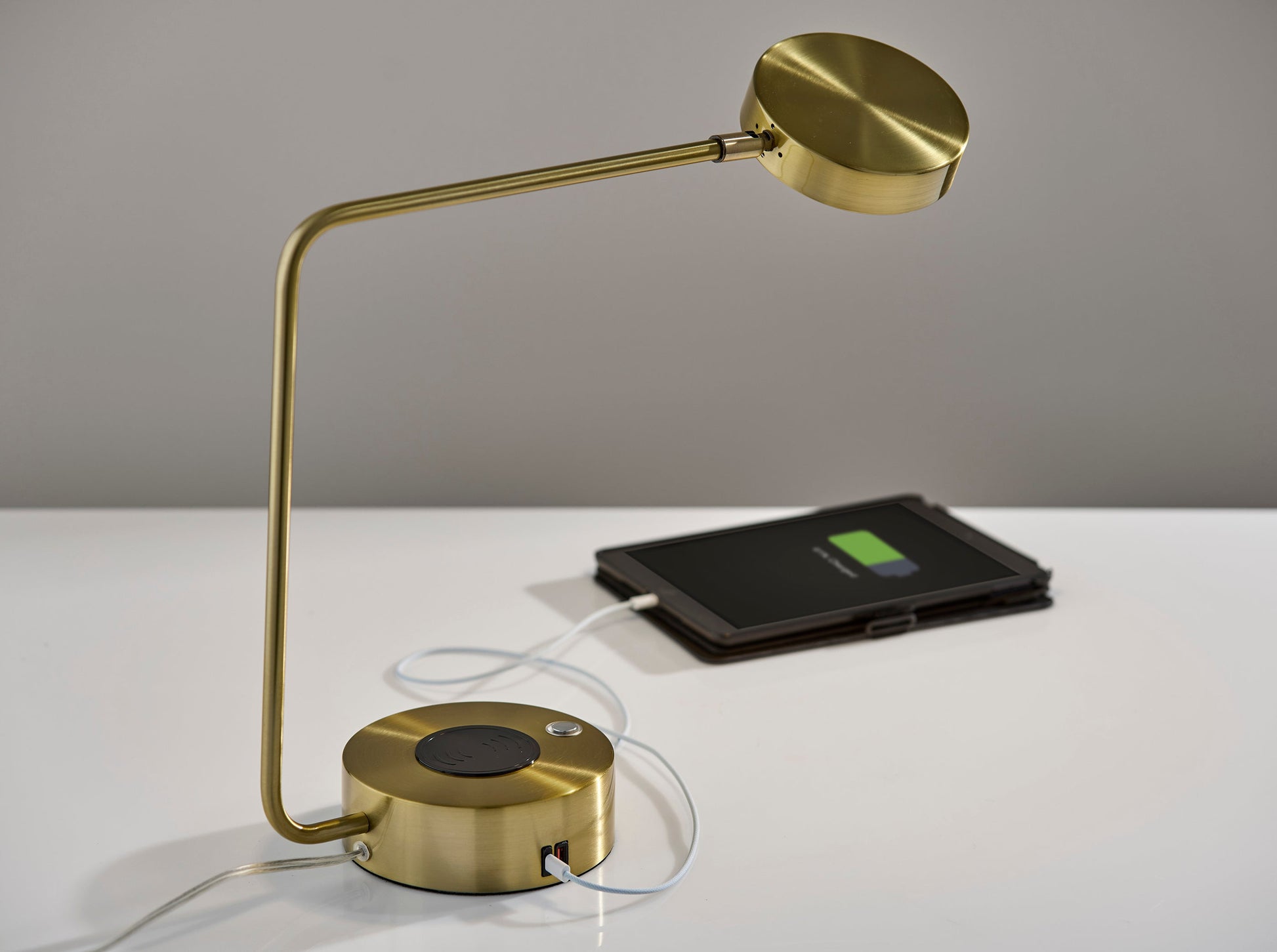 Viper Supercharger LED Desk Lamp- Antique Brass-Lighting-DECOROLALA