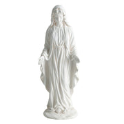 Virgin Mary Statue 29.5 inch Tall Outdoor Religious Sculpture with Aged Finish-White-Outdoor Decor-DECOROLALA