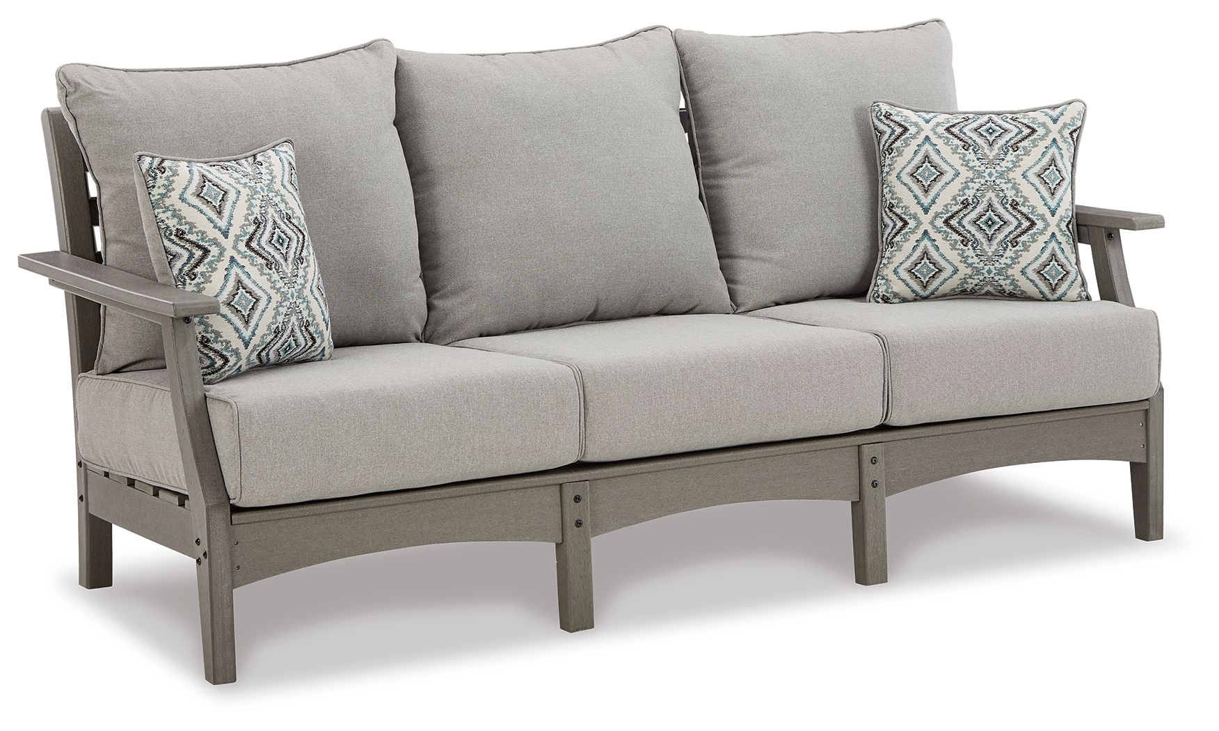 Visola Outdoor Sofa - Gray HDPE with Cushions-Sofas-DECOROLALA