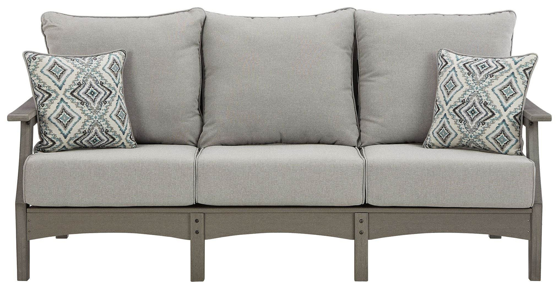 Visola Outdoor Sofa - Gray HDPE with Cushions-Sofas-DECOROLALA