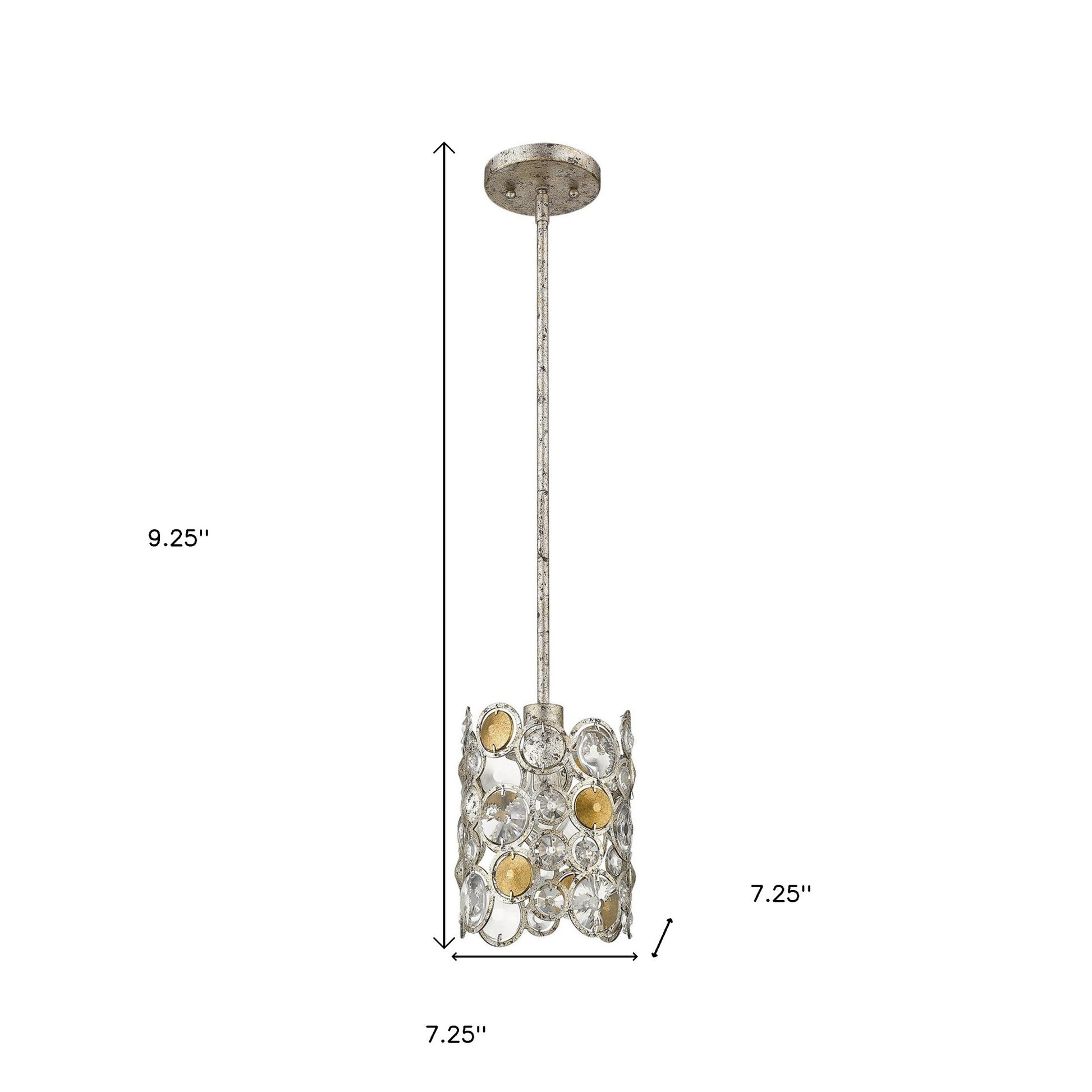 Vitozzi 1-Light Antique Silver Leaf Pendant-Pendants-Hanging Lights-DECOROLALA