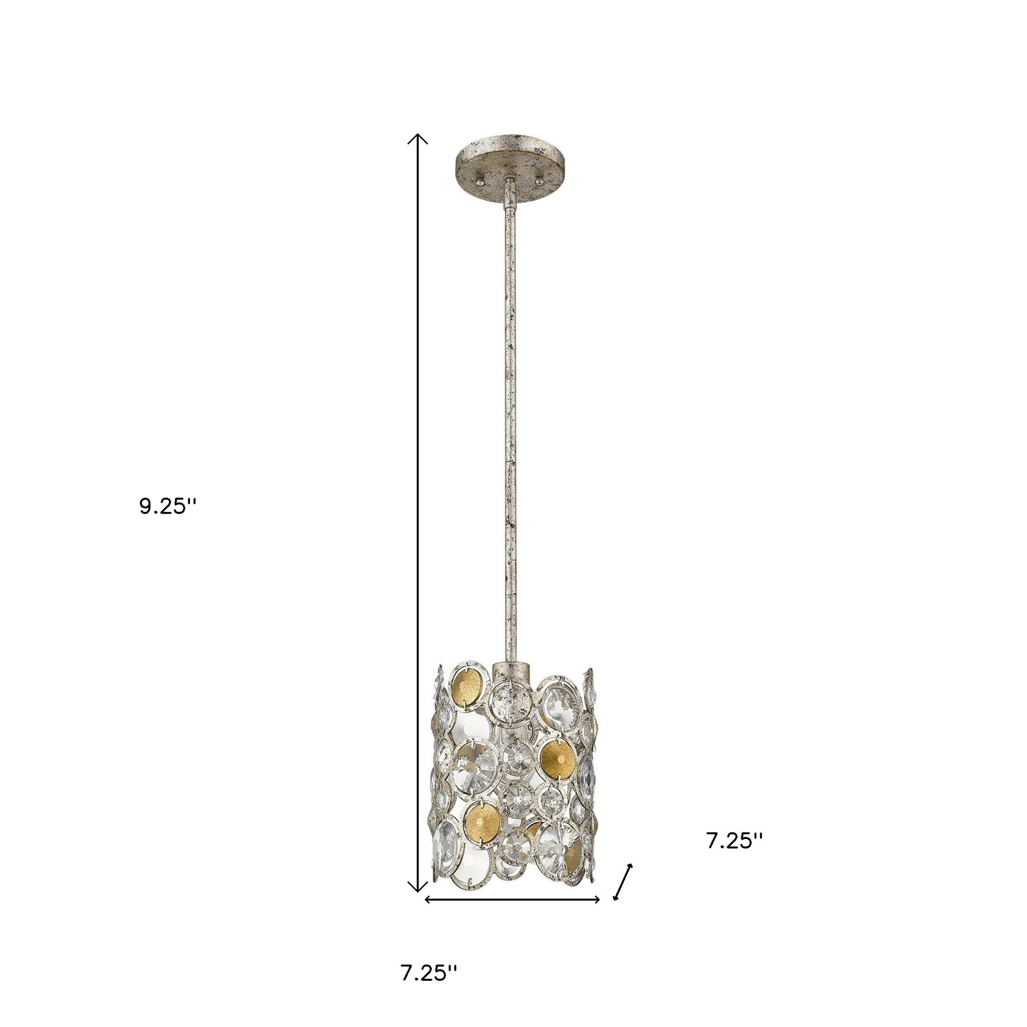 Vitozzi 1-Light Antique Silver Leaf Pendant-Pendants-Hanging Lights-DECOROLALA