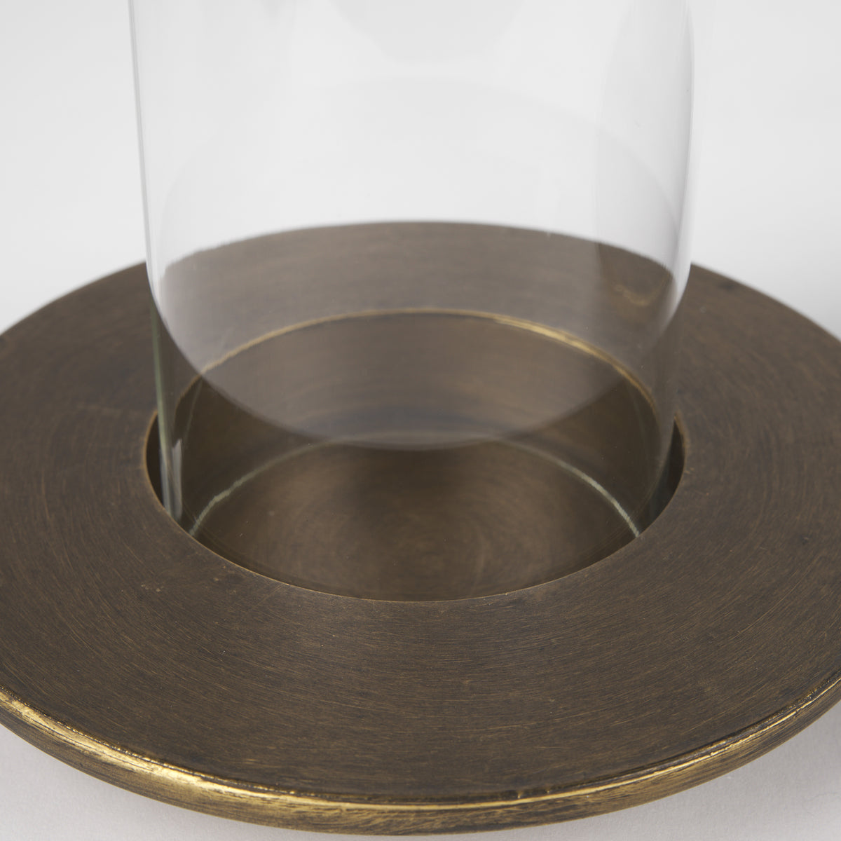 Vivian Gold Metal and Glass Hurricane Candle Holder (Set of 2)-Table Candle Holders-DECOROLALA