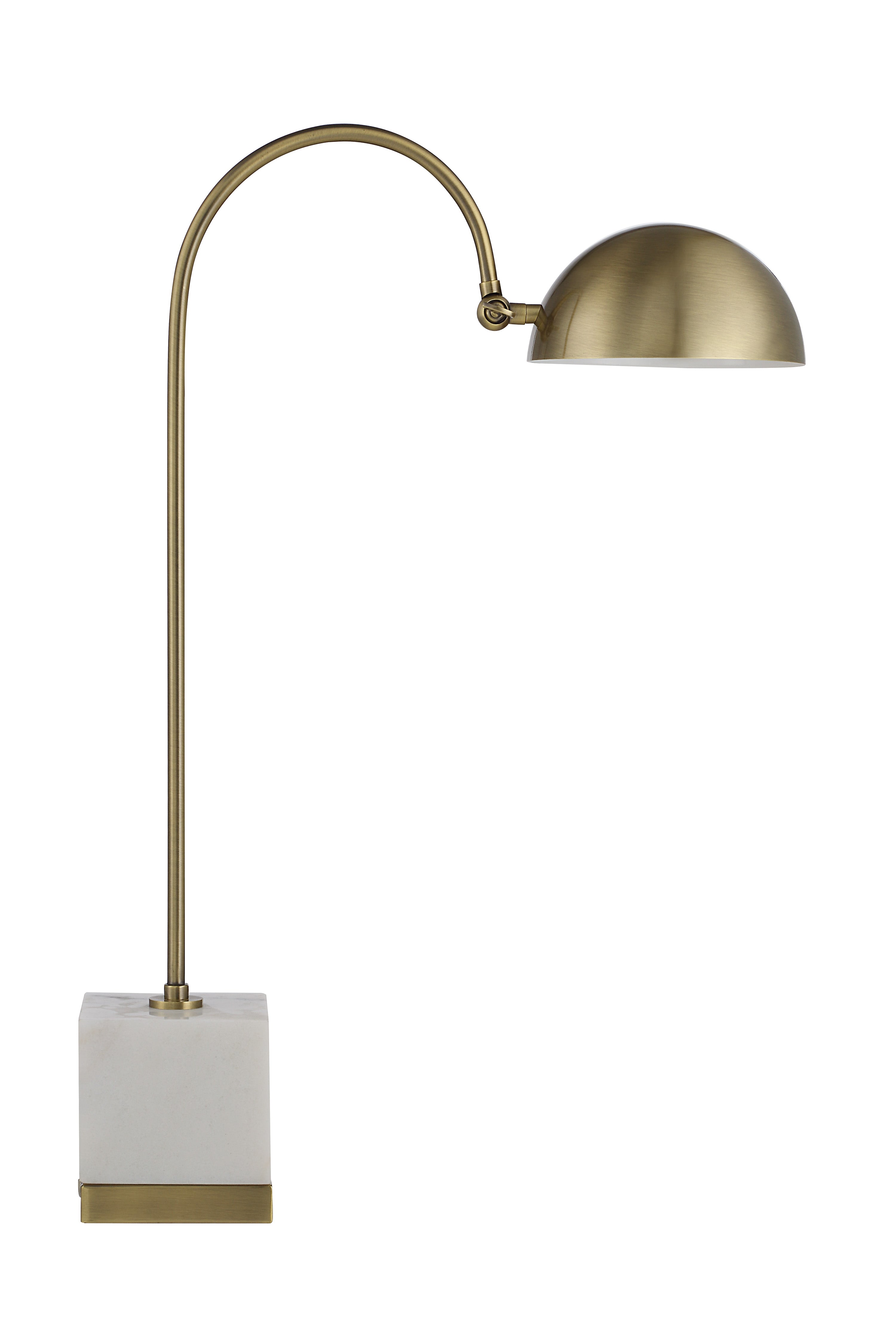 Volos 27" Table Lamp with Marble Base, White-Table Lamp-DECOROLALA