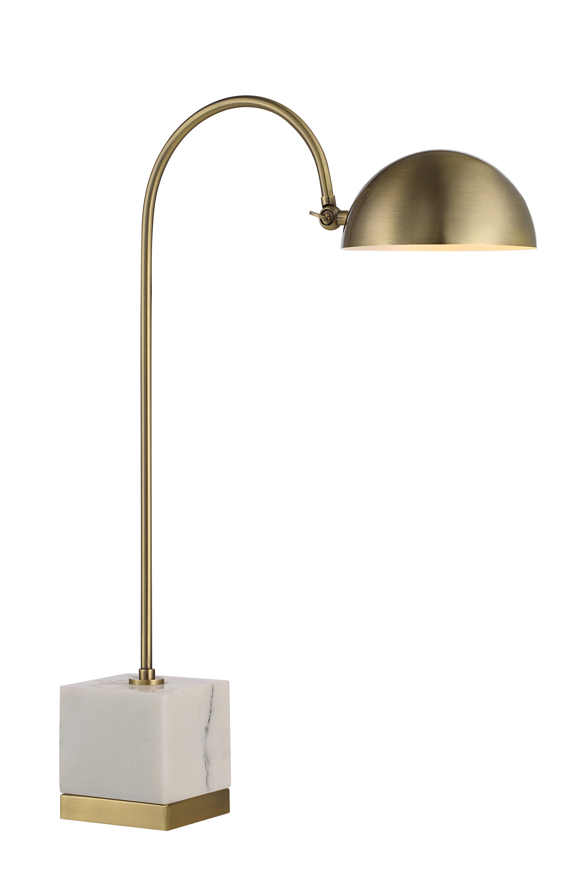 Volos 27" Table Lamp with Marble Base, White-Table Lamp-DECOROLALA