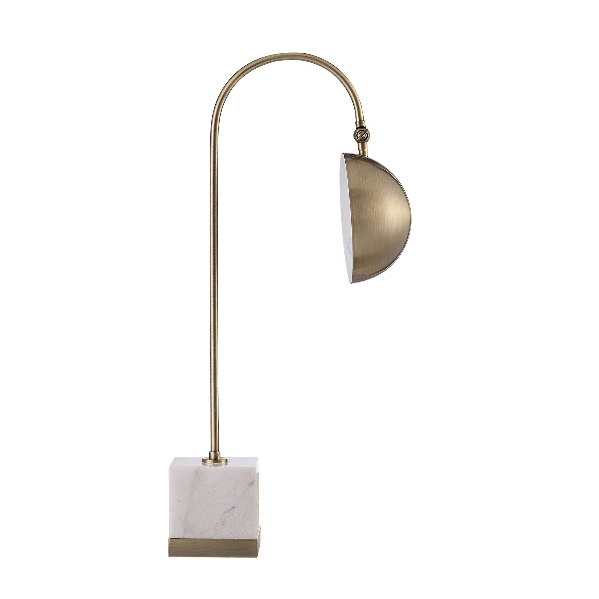 Volos 27" Table Lamp with Marble Base, White-Table Lamp-DECOROLALA