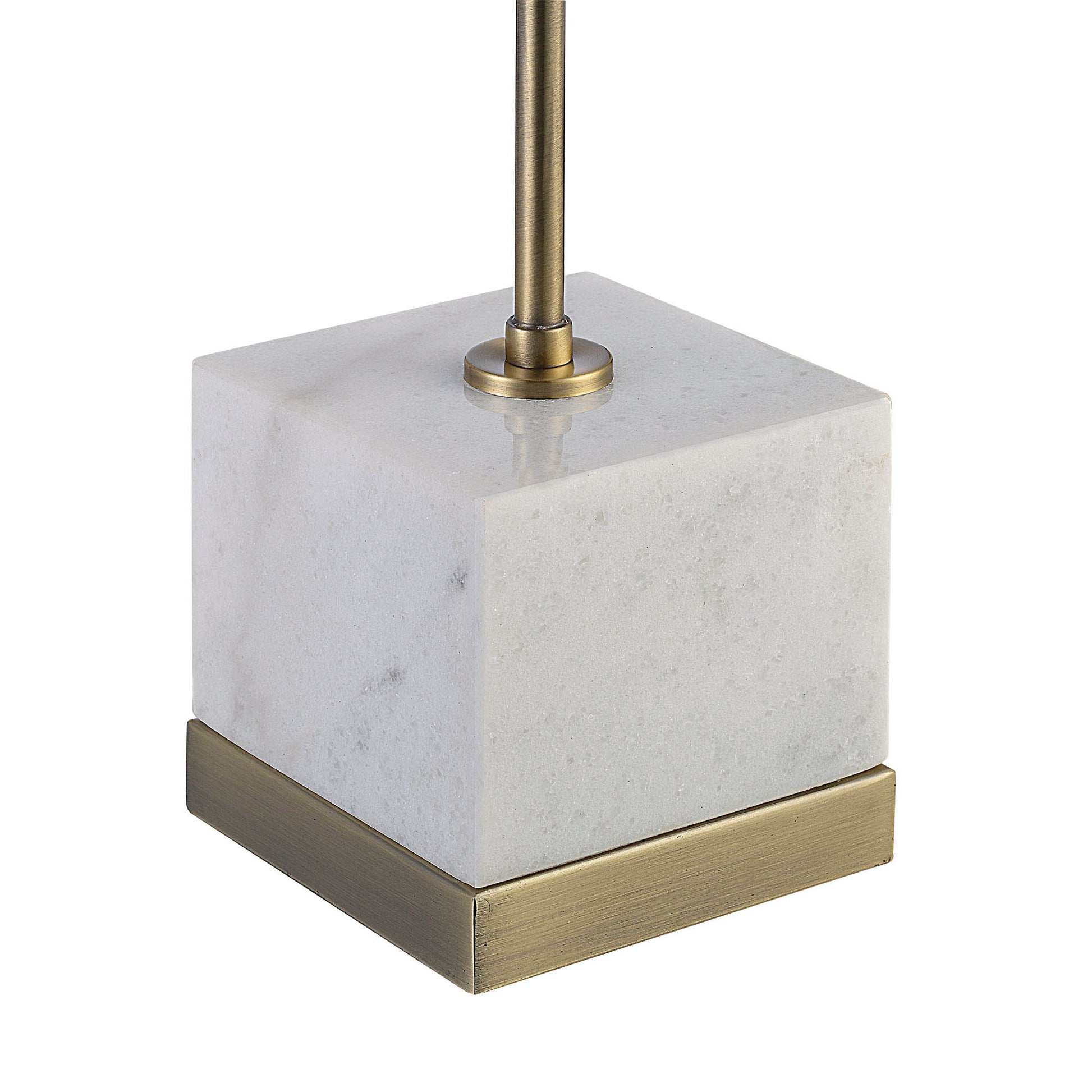 Volos 27" Table Lamp with Marble Base, White-Table Lamp-DECOROLALA