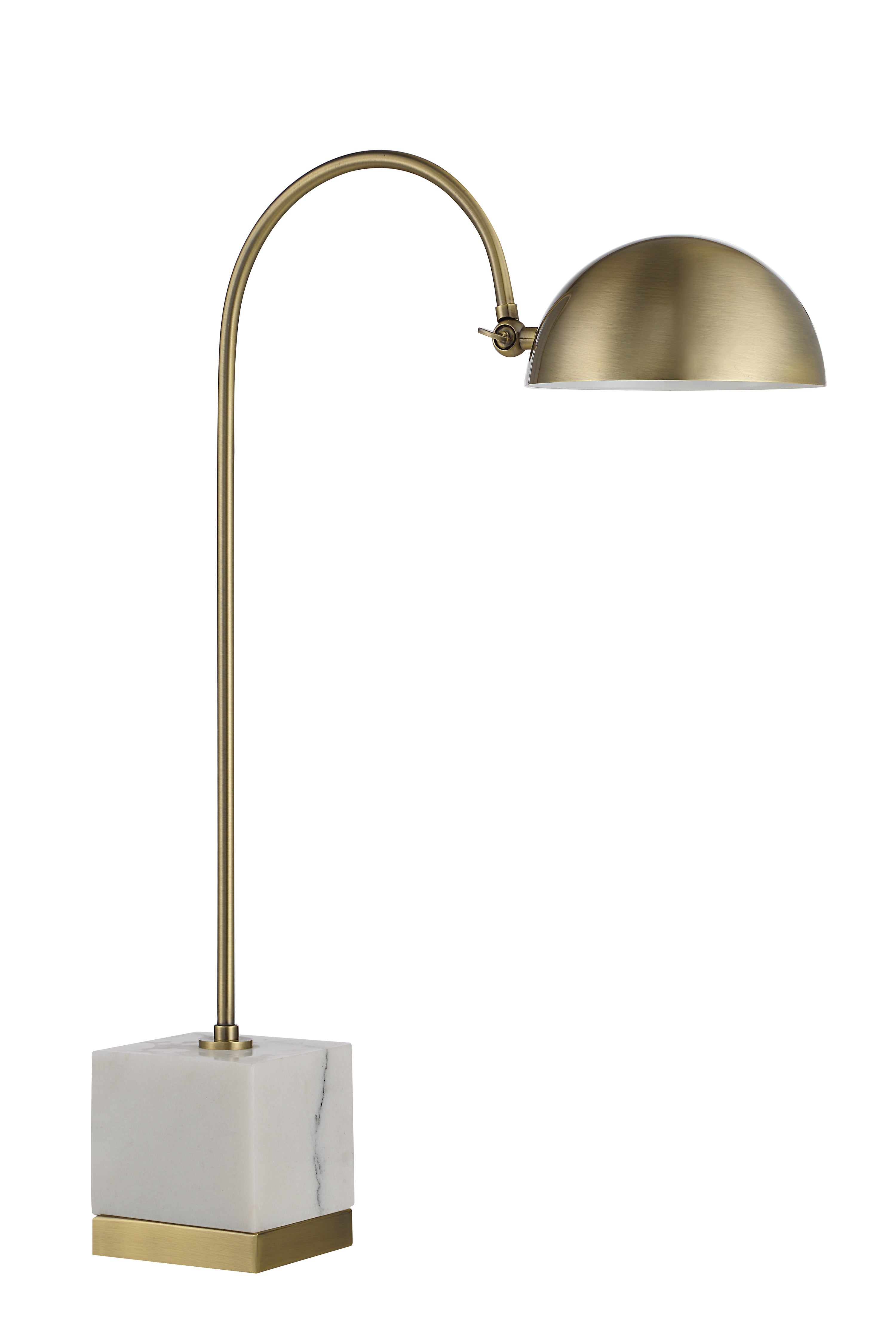 Volos 27" Table Lamp with Marble Base, White-Table Lamp-DECOROLALA