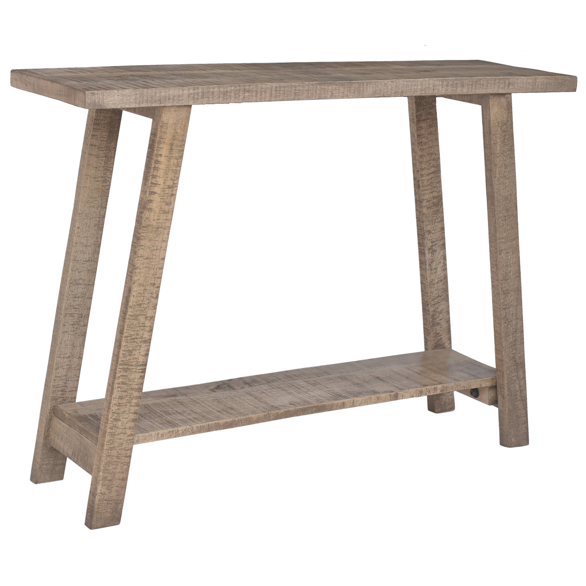 Volsa Reclaimed Mango Wood Console Table - 2-Tier Rustic Modern-DECOROLALA