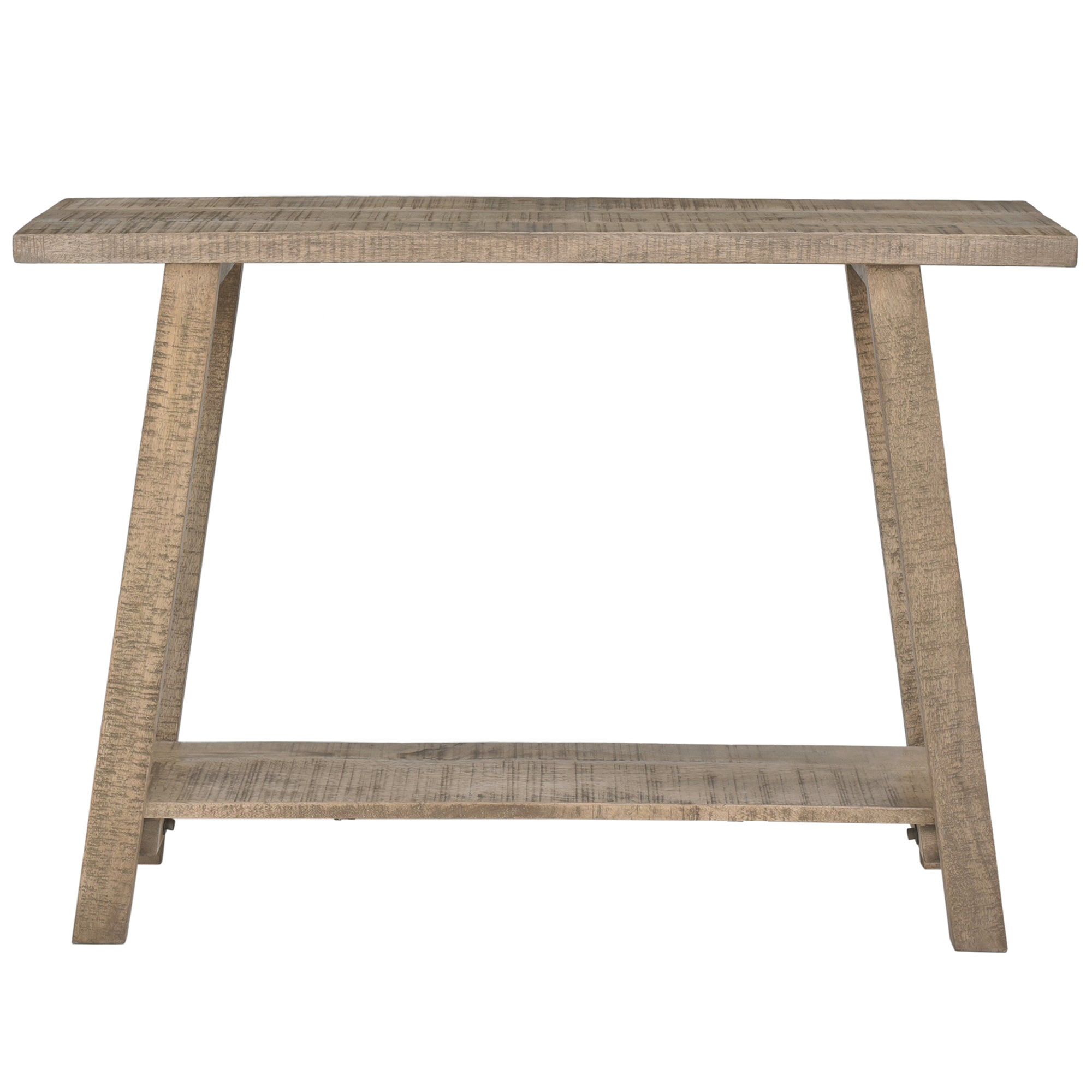 Volsa Reclaimed Mango Wood Console Table - 2-Tier Rustic Modern-DECOROLALA