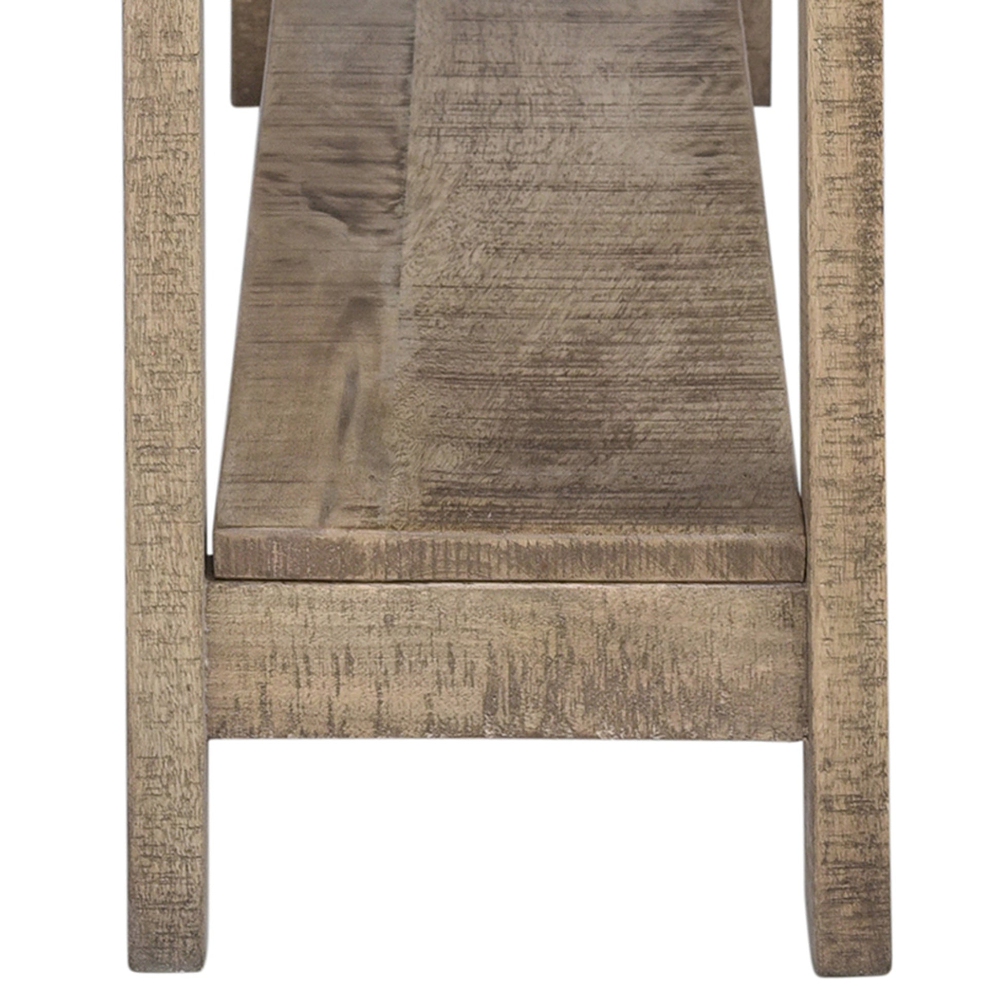 Volsa Reclaimed Mango Wood Console Table - 2-Tier Rustic Modern-DECOROLALA