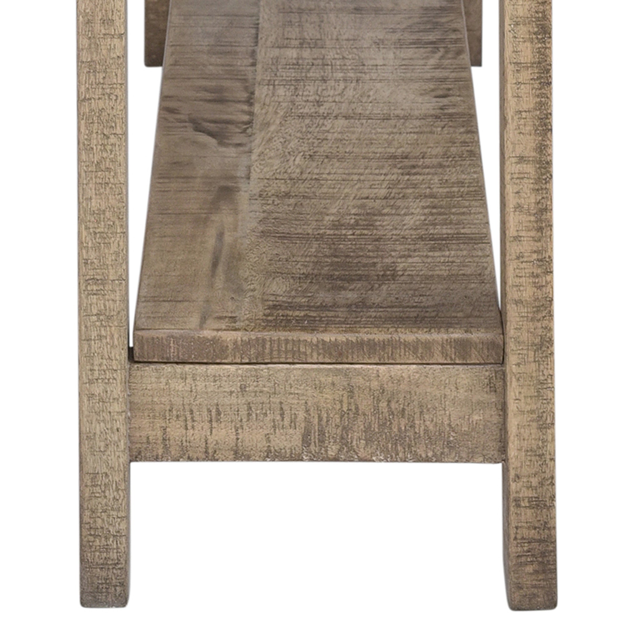 Volsa Reclaimed Mango Wood Console Table - 2-Tier Rustic Modern-DECOROLALA
