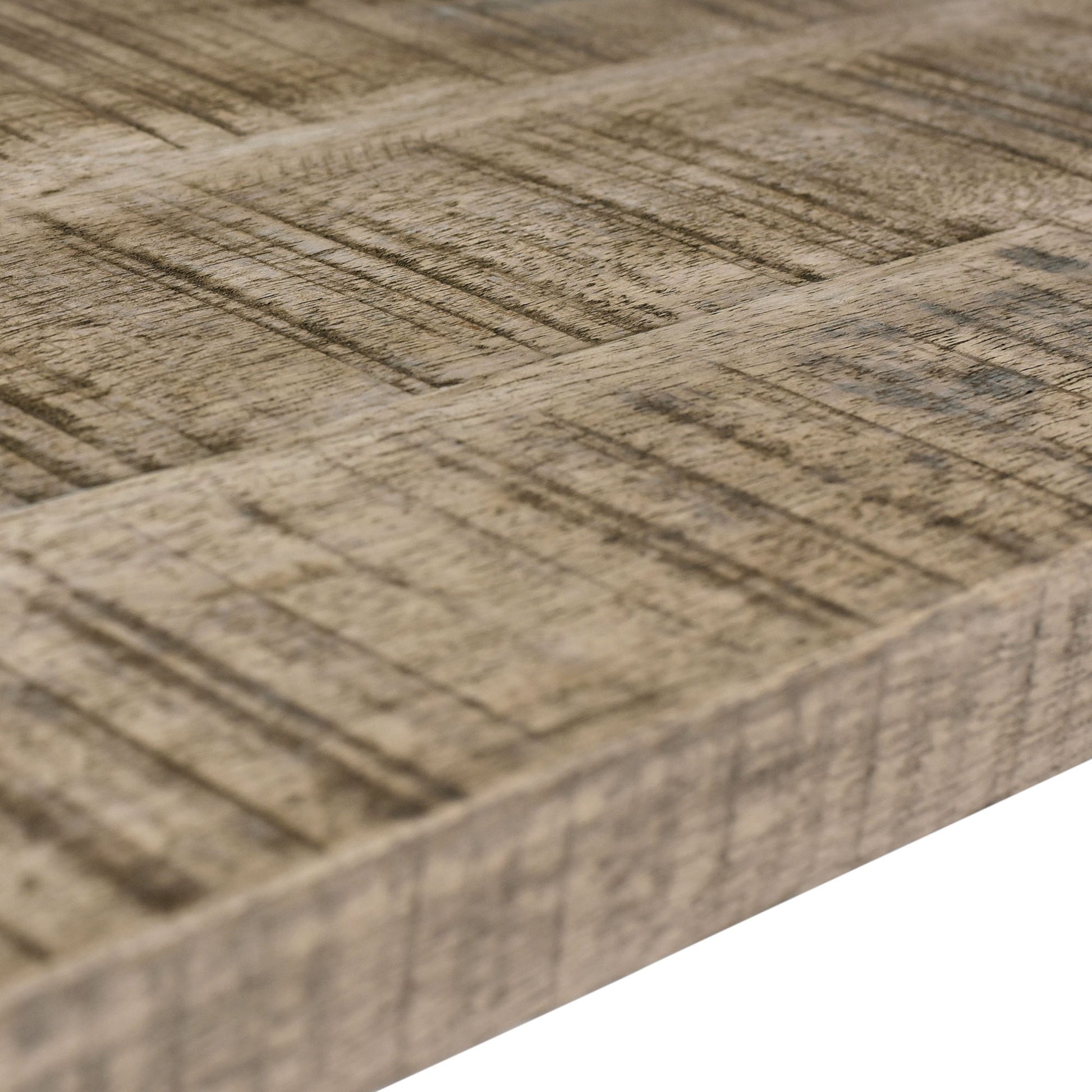 Volsa Reclaimed Mango Wood Console Table - 2-Tier Rustic Modern-DECOROLALA